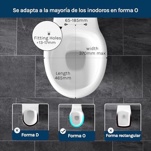 Detalle de WOLTU: Asiento de Inodoro Familiar con Tapa Magnética para Niños y Cierre Suave (Forma O)