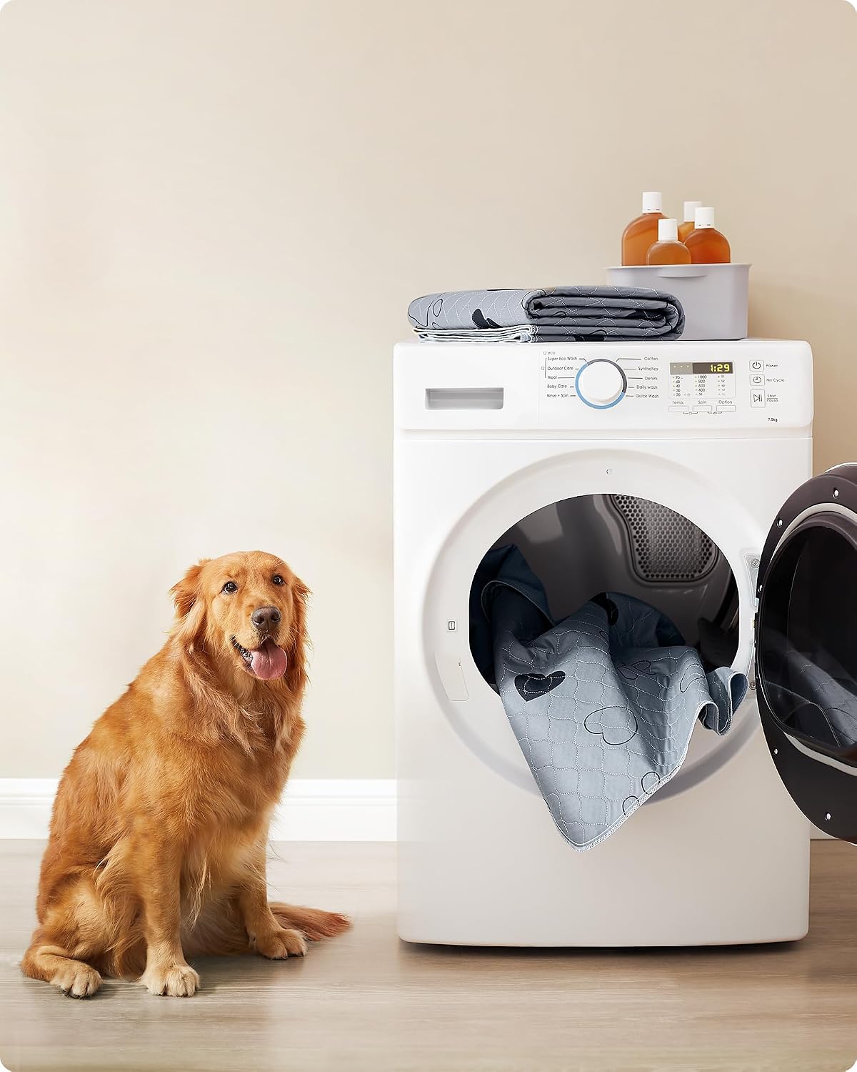 Thumbnail 6 de Feandrea Tappeti Lavabili per Cani 183 x 183 cm Tappi XXXL - Set di 2, a Prova di Perdite, Antiscivolo, alta assorbenza