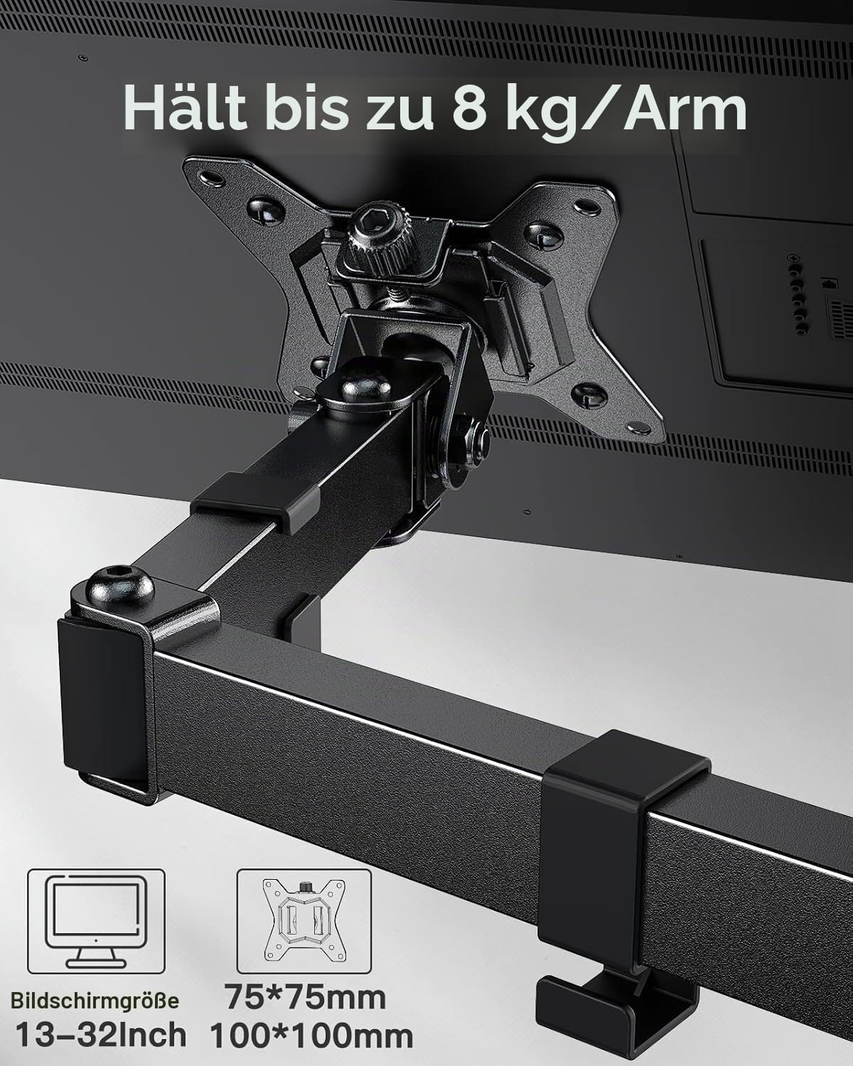 Detalle 1 de ErGear Monitor Halterung 2 Monitore 13–32 Zoll