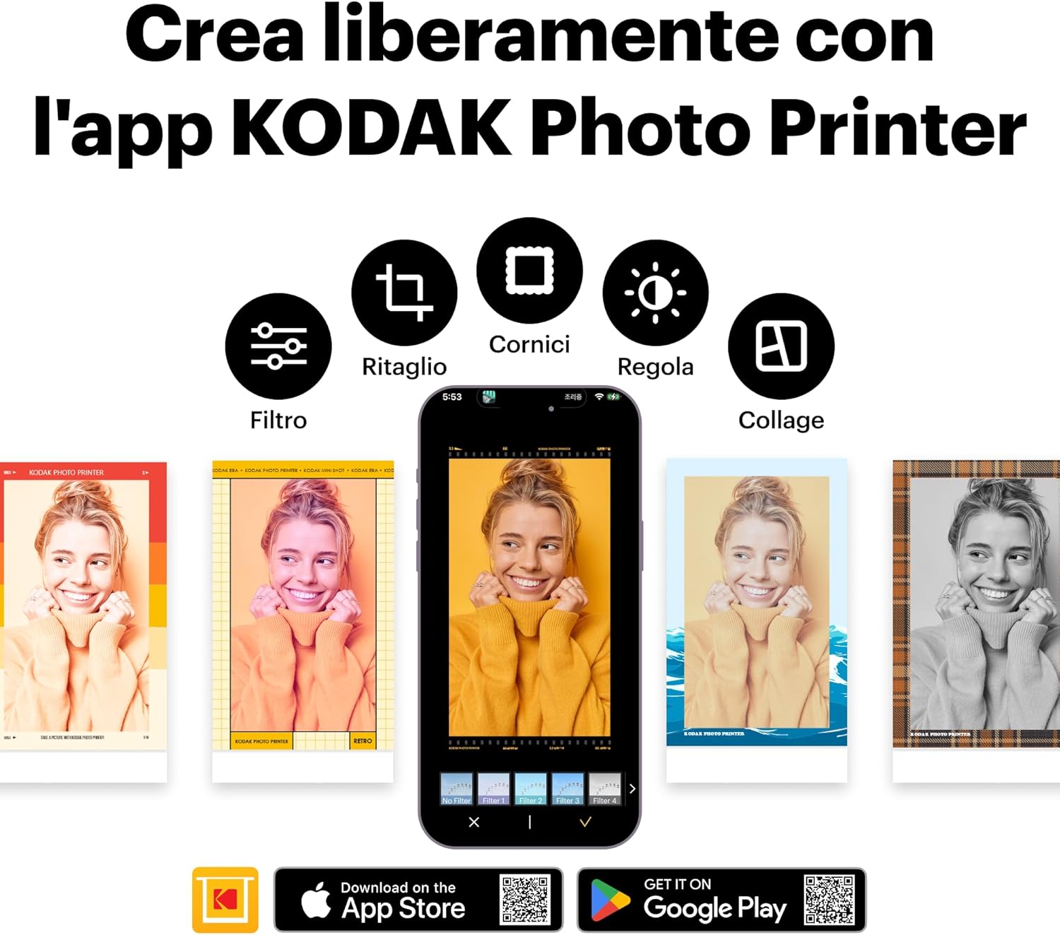 Thumbnail 6 de KODAK Mini 2 Retro stampante fotografica portatile per smartphone Bluetooth (nero)