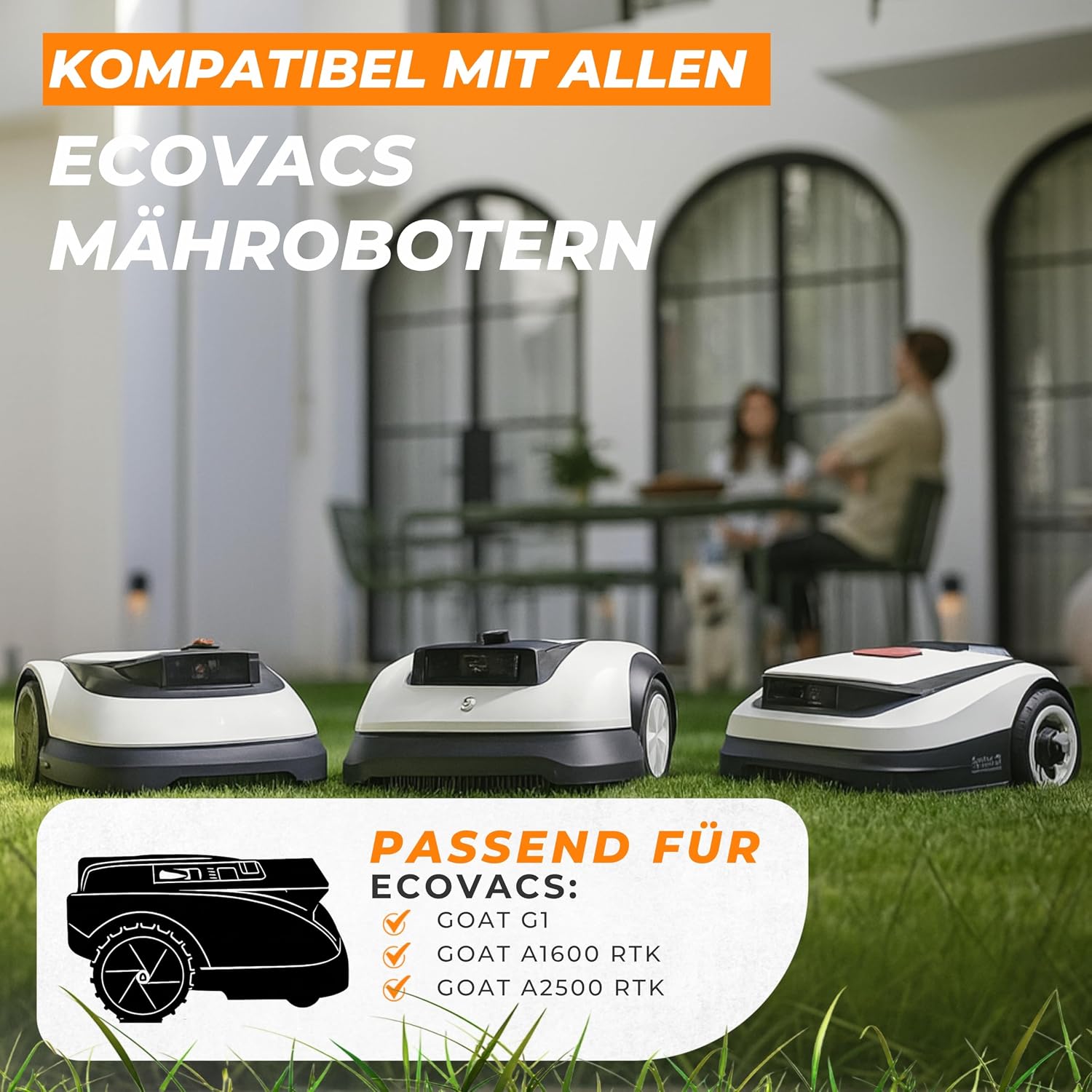 Detalle 2 de Kanoo Set lame di ricambio in acciaio inox per robot rasaerba Ecovacs GOAT e modelli G1
