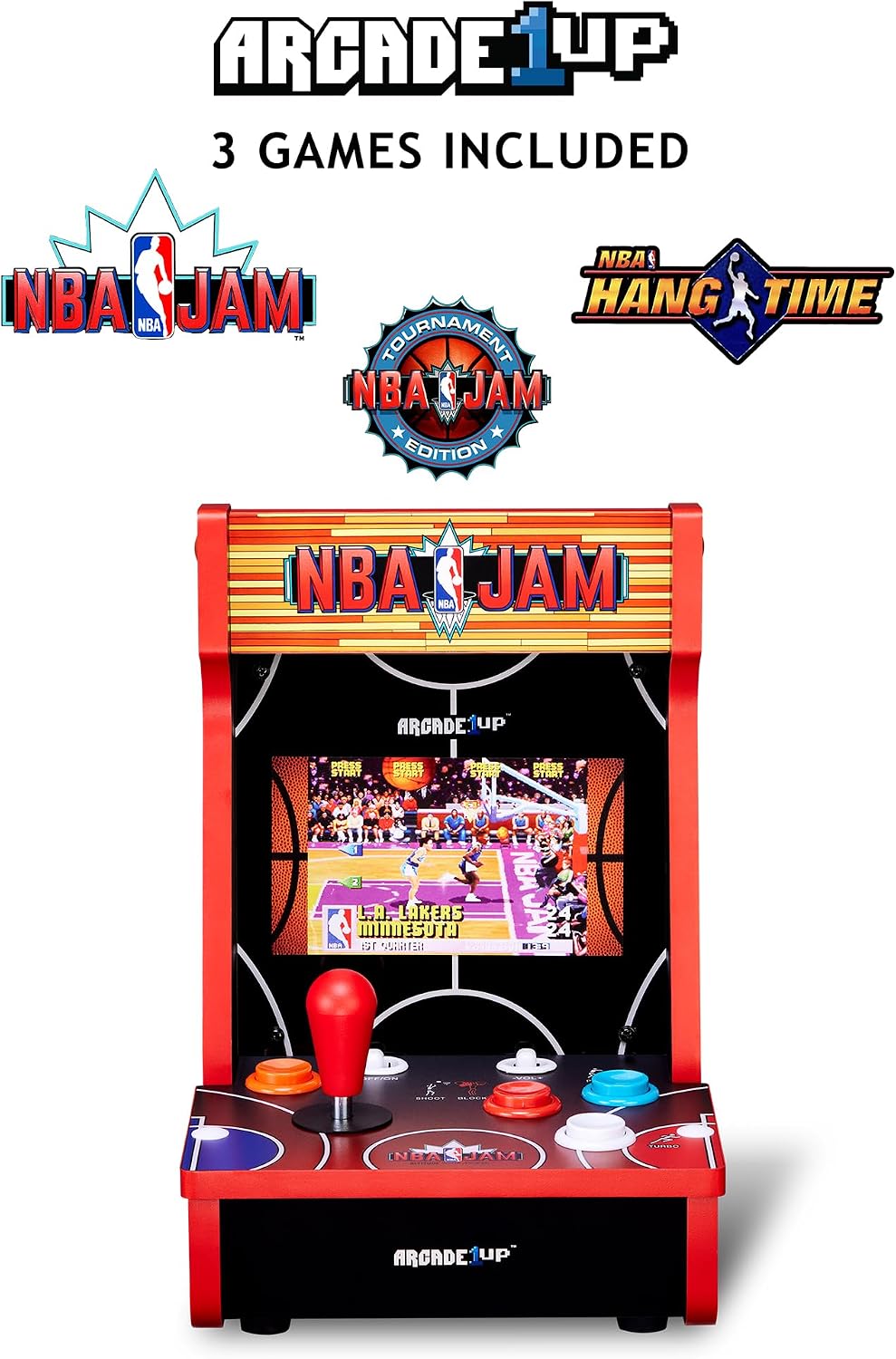 Detalle 2 de ARCADE1UP NBA-C-402300 NBA JAM Countercade with 7-Inch LCD and Light-Up Marquee