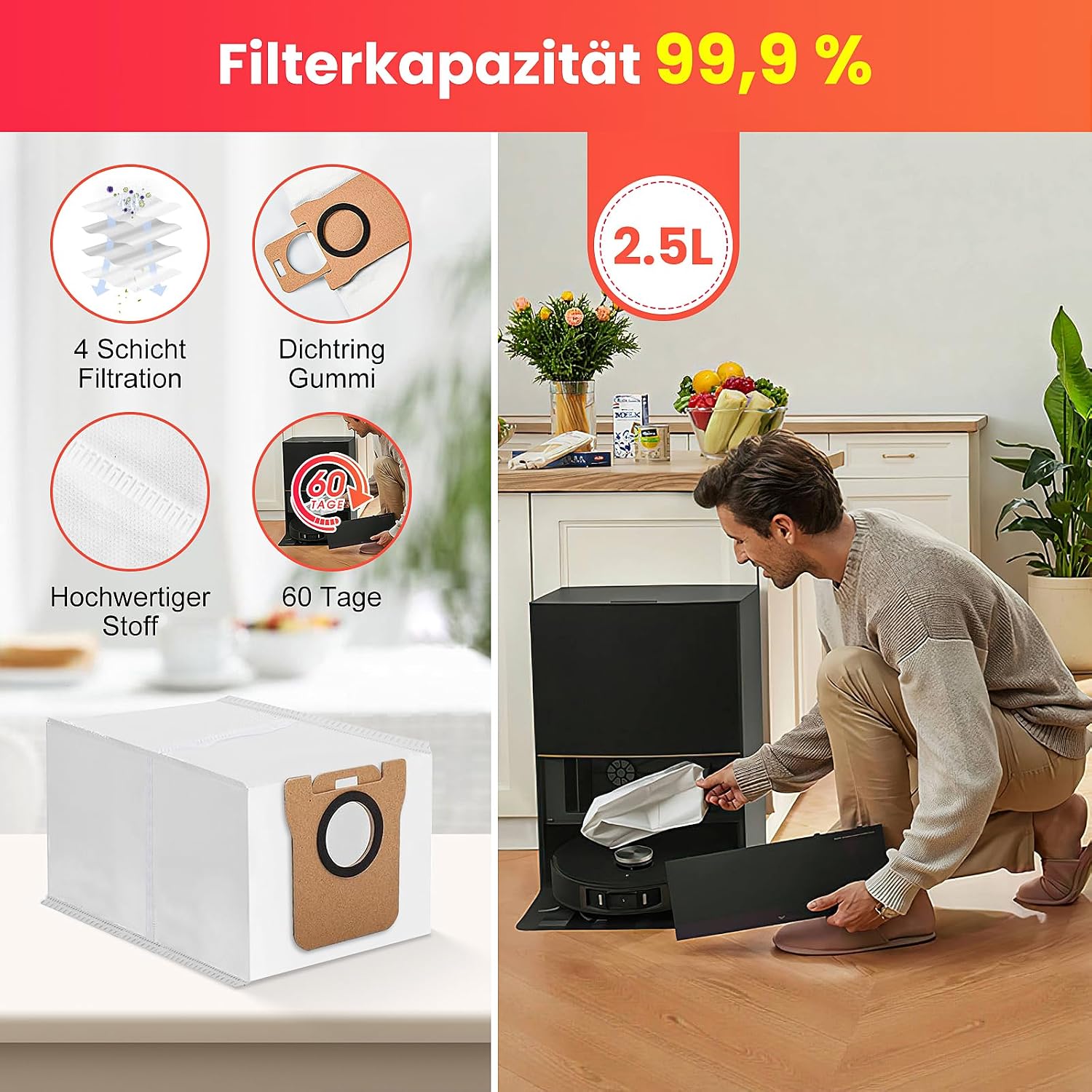Detalle de 14-teiliges Zubehör-Set für Dreame L20 Ultra / L20 Ultra Complete – Ersatzteile und Reinigungszubehör