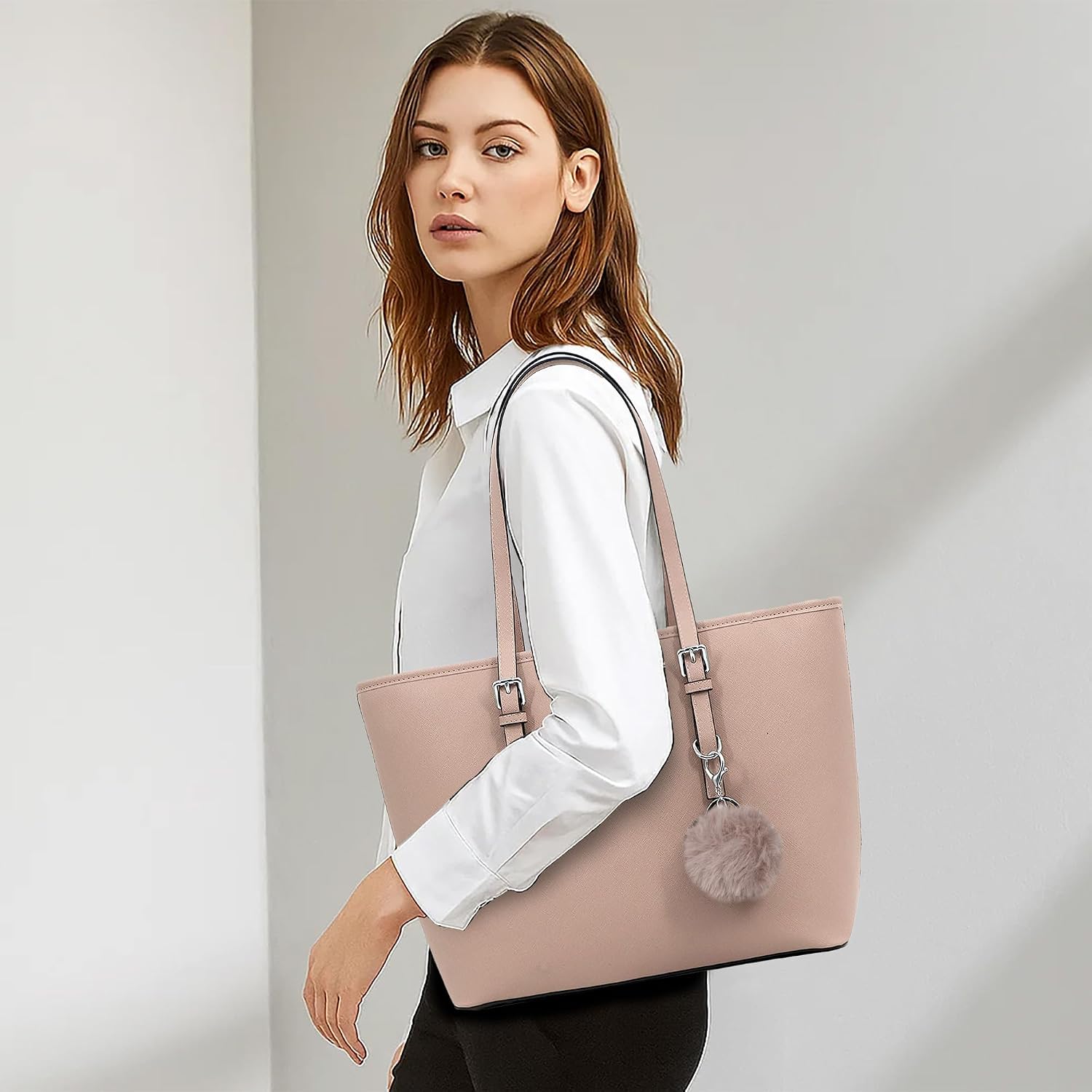 Thumbnail 1 de TANTOMI Women’s Tote Bag for 15.6-Inch Laptop with Detachable Wallet & Card Holder