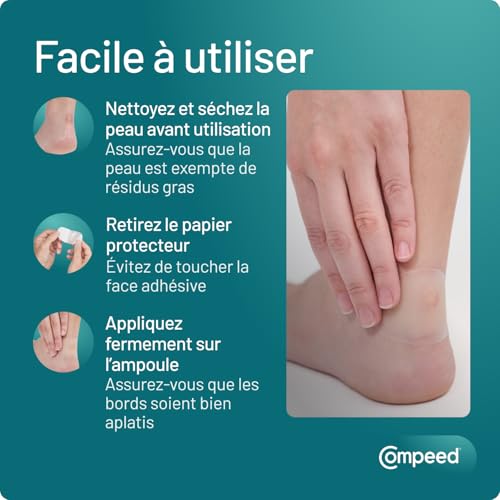 Detalle de Compeed® Pansements Ampoules – 12 pièces, Moyen Format Économique, Hydrocolloïde