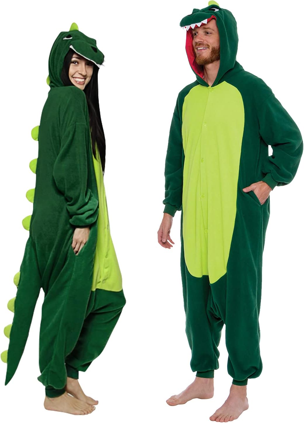 Detalle de Funziez! Dinosaur Adult Onesie, Plush T-Rex Costume with Hood and Tail