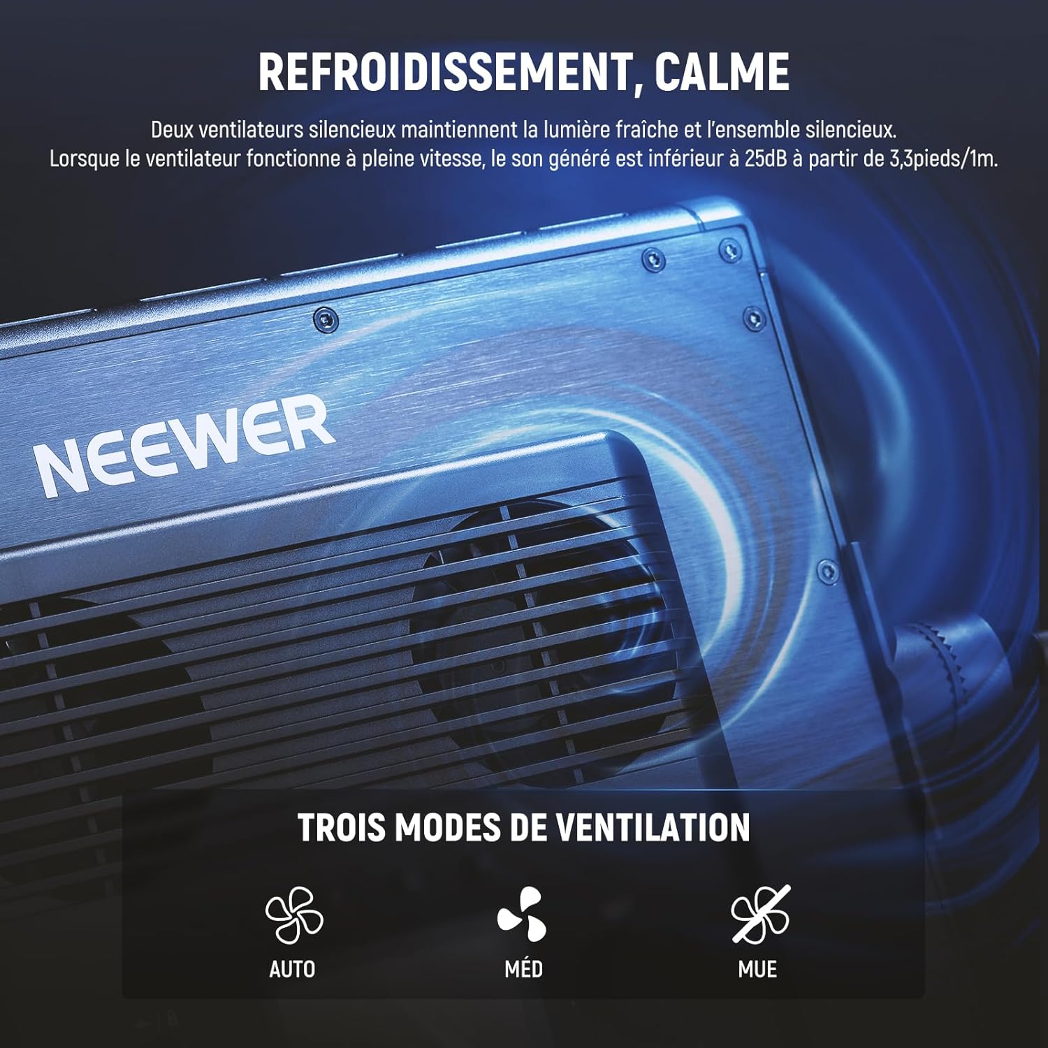 Thumbnail 5 de NEEWER PL60C RGB LED panneau vidéo 60 W, contrôle 2,4G/APP/DMX, batterie (RGBCW)