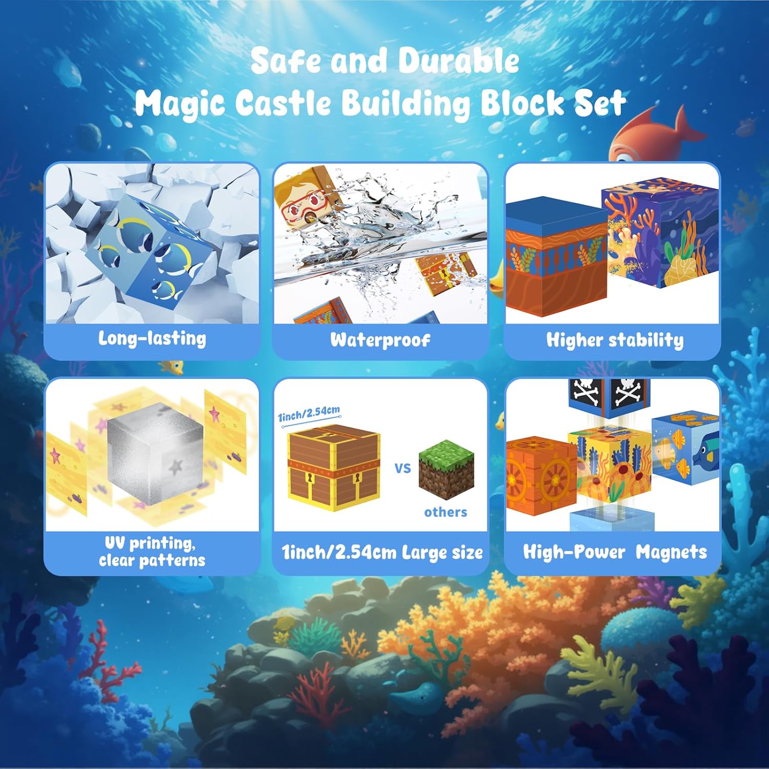 Thumbnail 4 de Tinytrek Magnetische Bausteine 120 Stück – Unterwasser-Schiffswracks