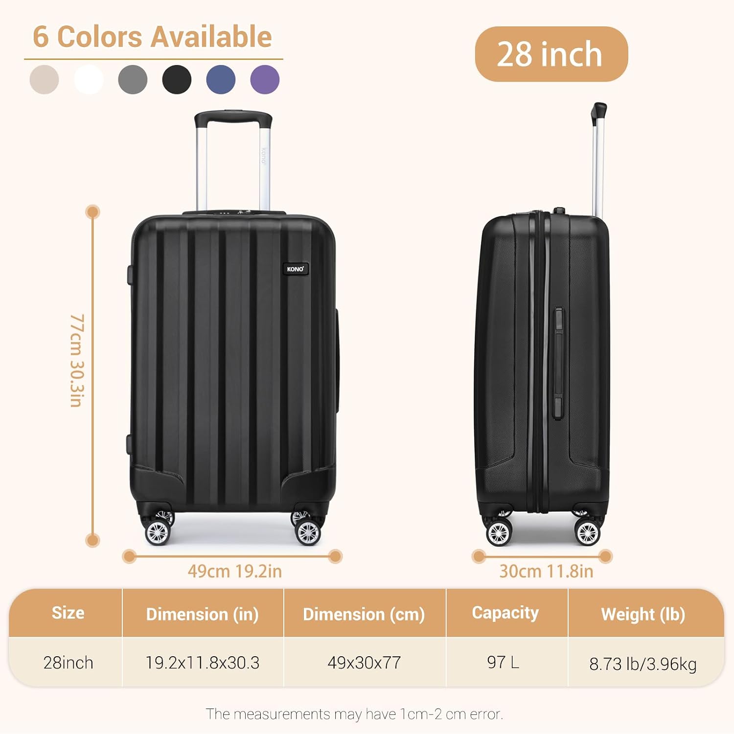Detalle 2 de Kono 24inch hard shell trolley case
