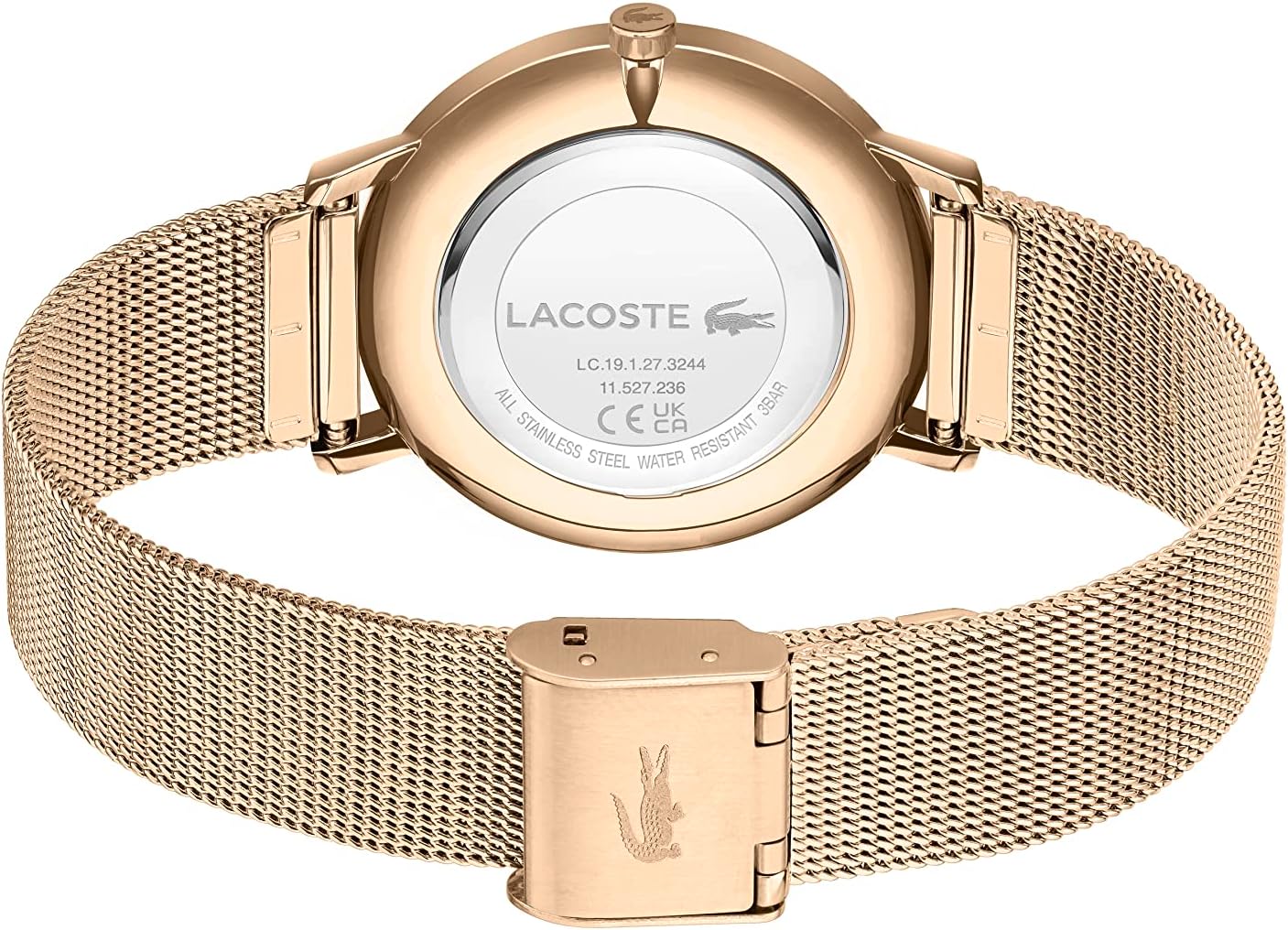 Thumbnail 2 de Lacoste Orologio Analogico da donna Collezione Crocorigin con cinturino in maglia di acciaio inox dorato rosa