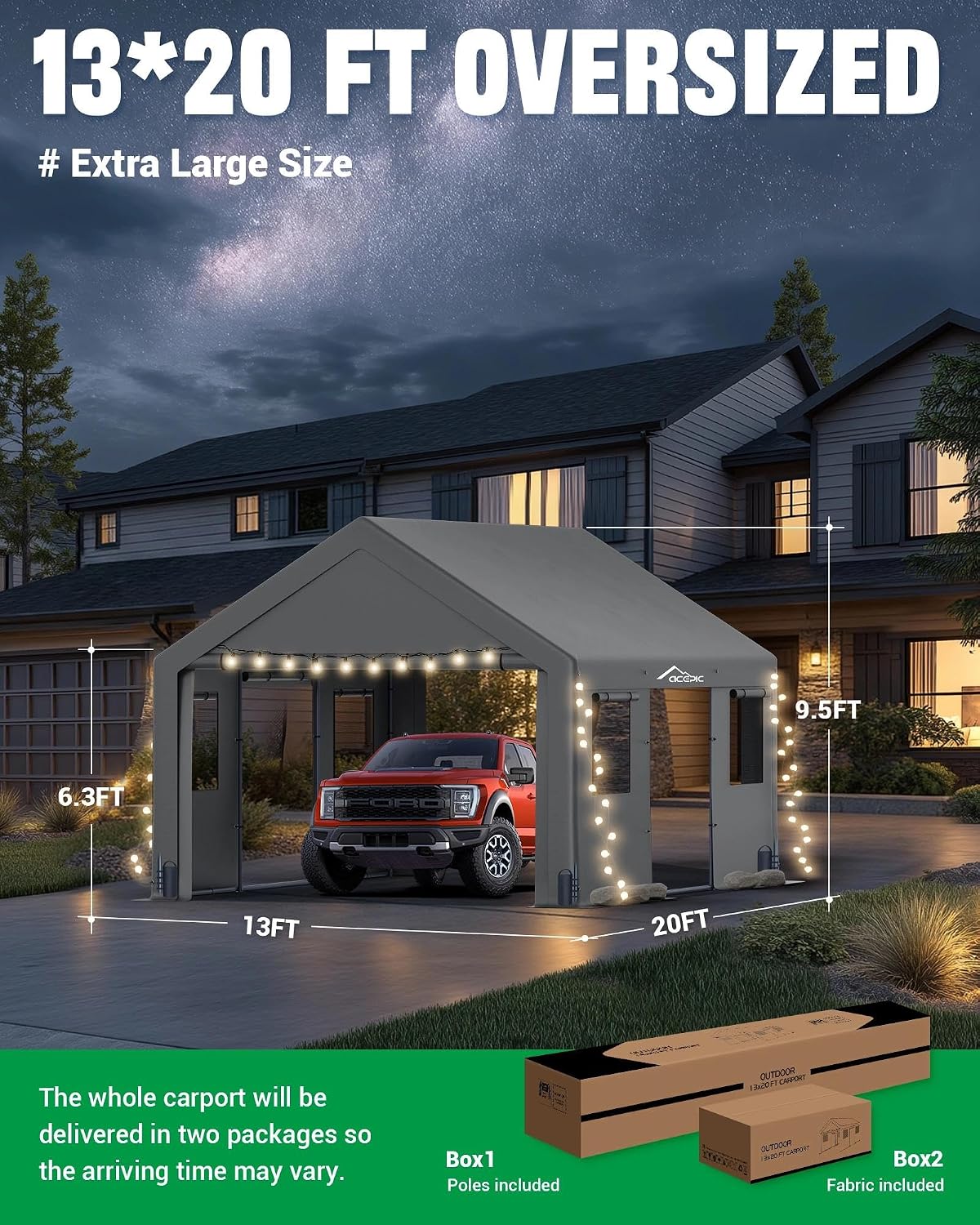 Detalle de ACEPIC Portable Carport 13x20