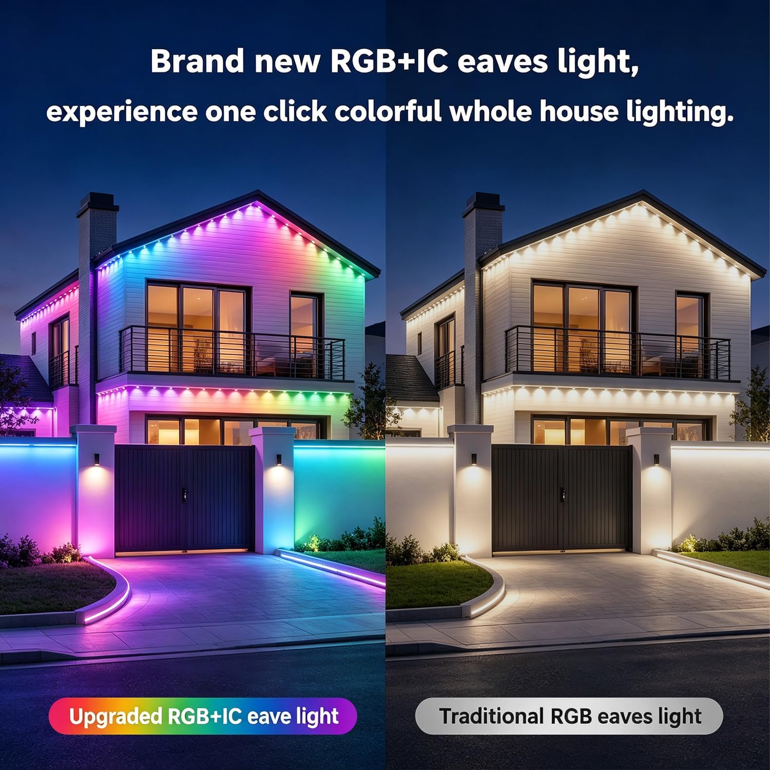 Detalle 2 de Yeewhale-WYD200ft Permanent RGB+IC Outdoor Eaves Lights with App and Remote