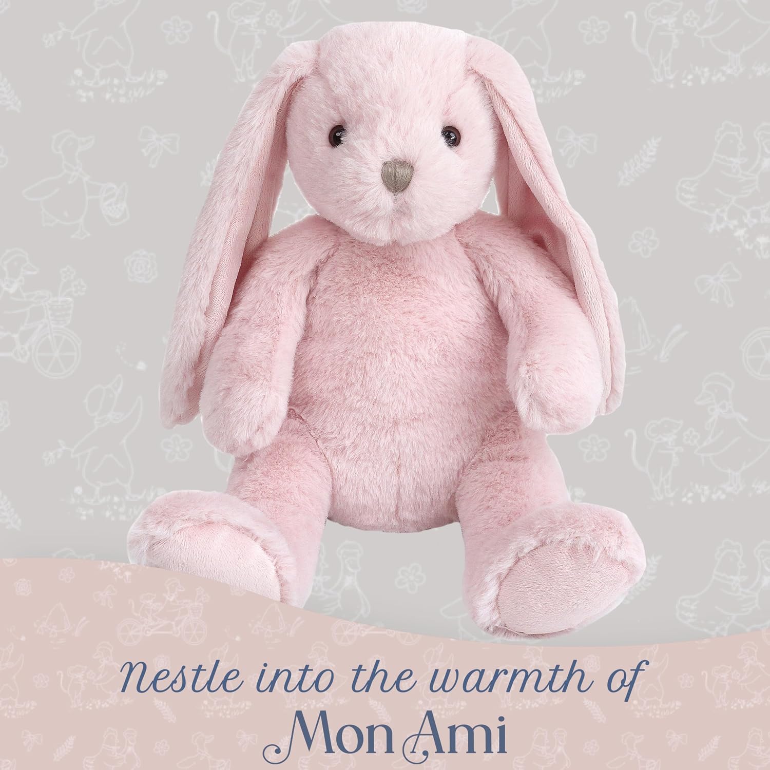 Thumbnail 3 de MON AMI Rosie the Bunny 13-inch soft pink plush rabbit