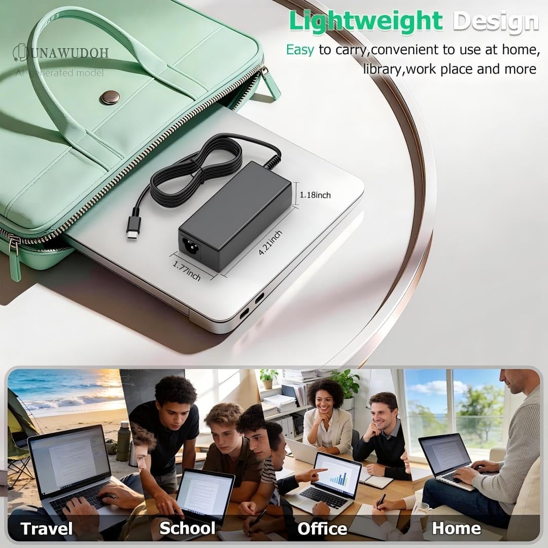 Thumbnail 5 de UNAWUDOH 65W USB-C Laptop Charger for ThinkPad and more