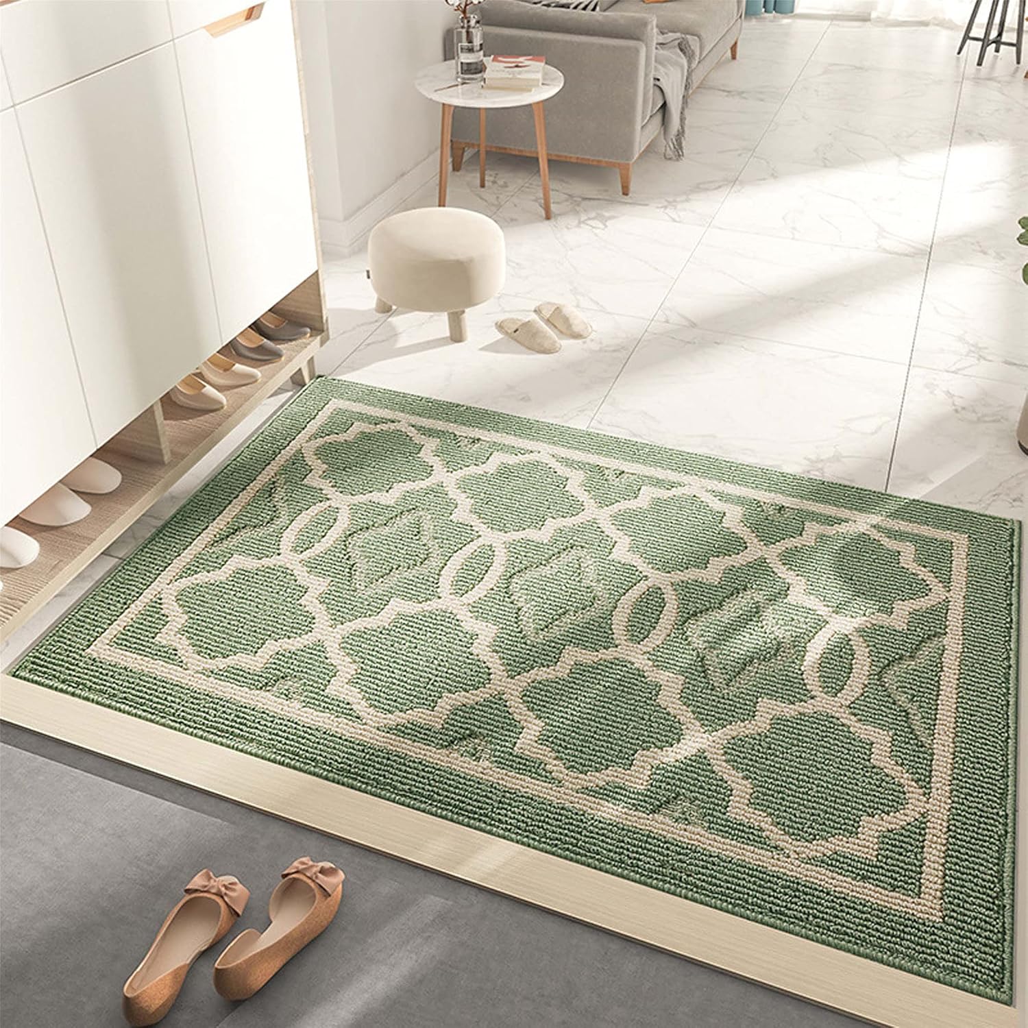 Thumbnail 3 de THRILRUG Indoor Door Mat 60x90cm – Green Trellis, Non-Slip, Absorbent & Machine Washable