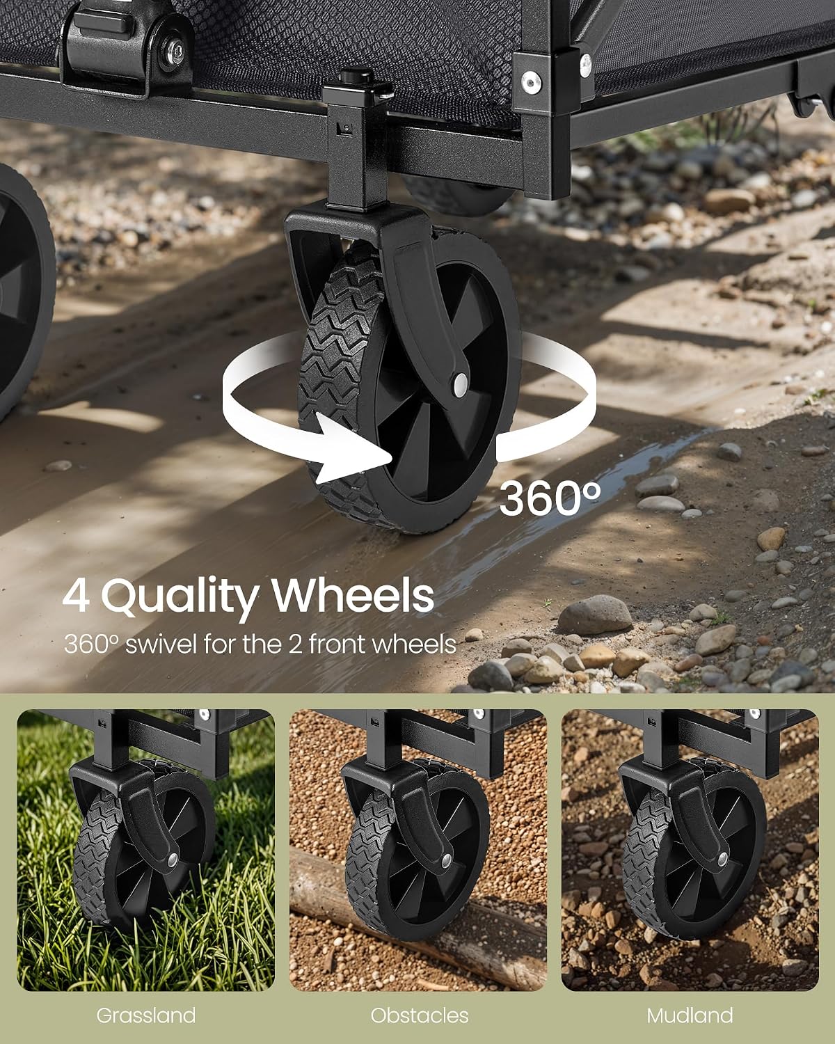 Thumbnail 5 de SONGMICS GFW909G01 Sandy Collection Folding Trolley, 90 L, Steel Frame