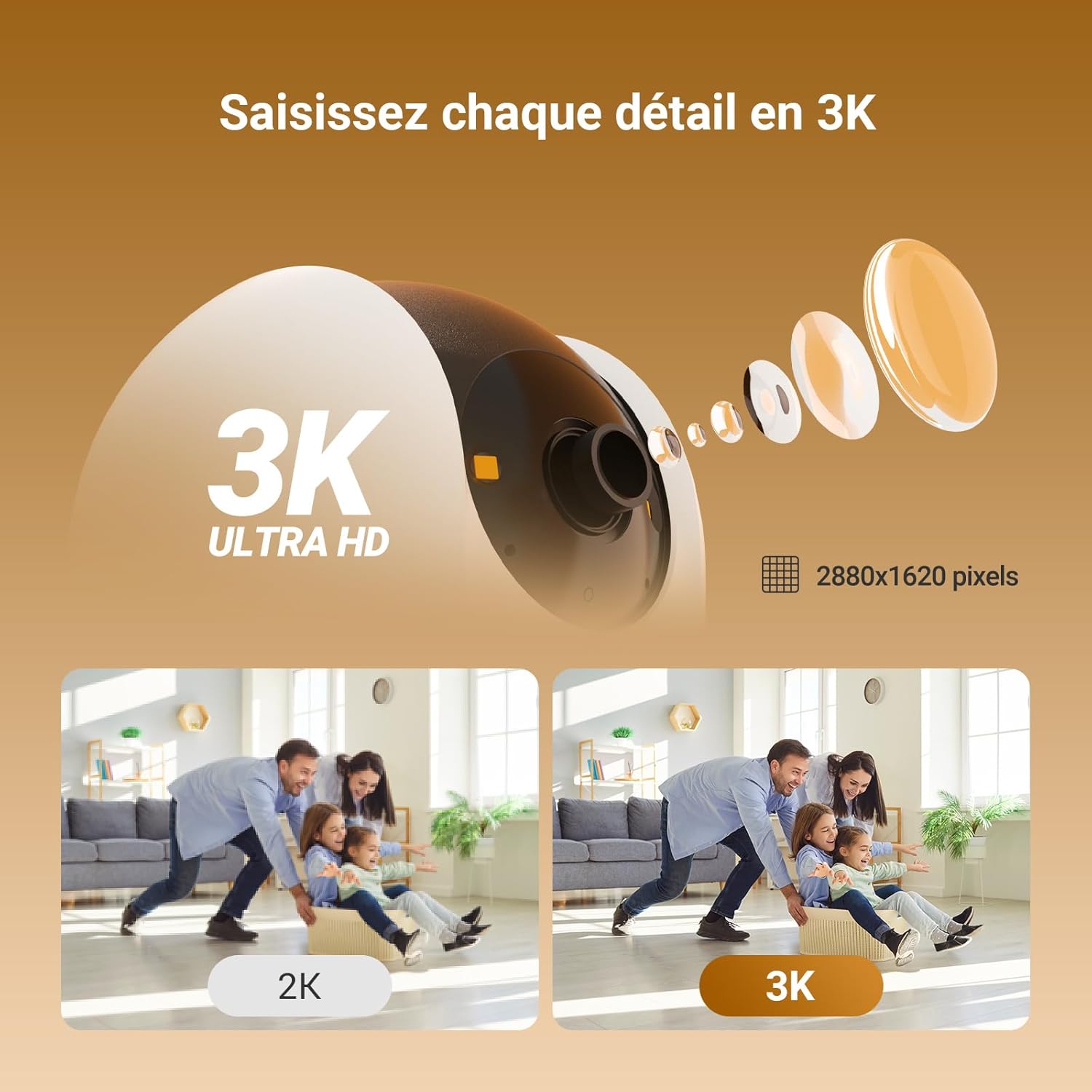 Thumbnail 2 de EZVIZ 3K Caméra Surveillance 360° C6N G1 2PK