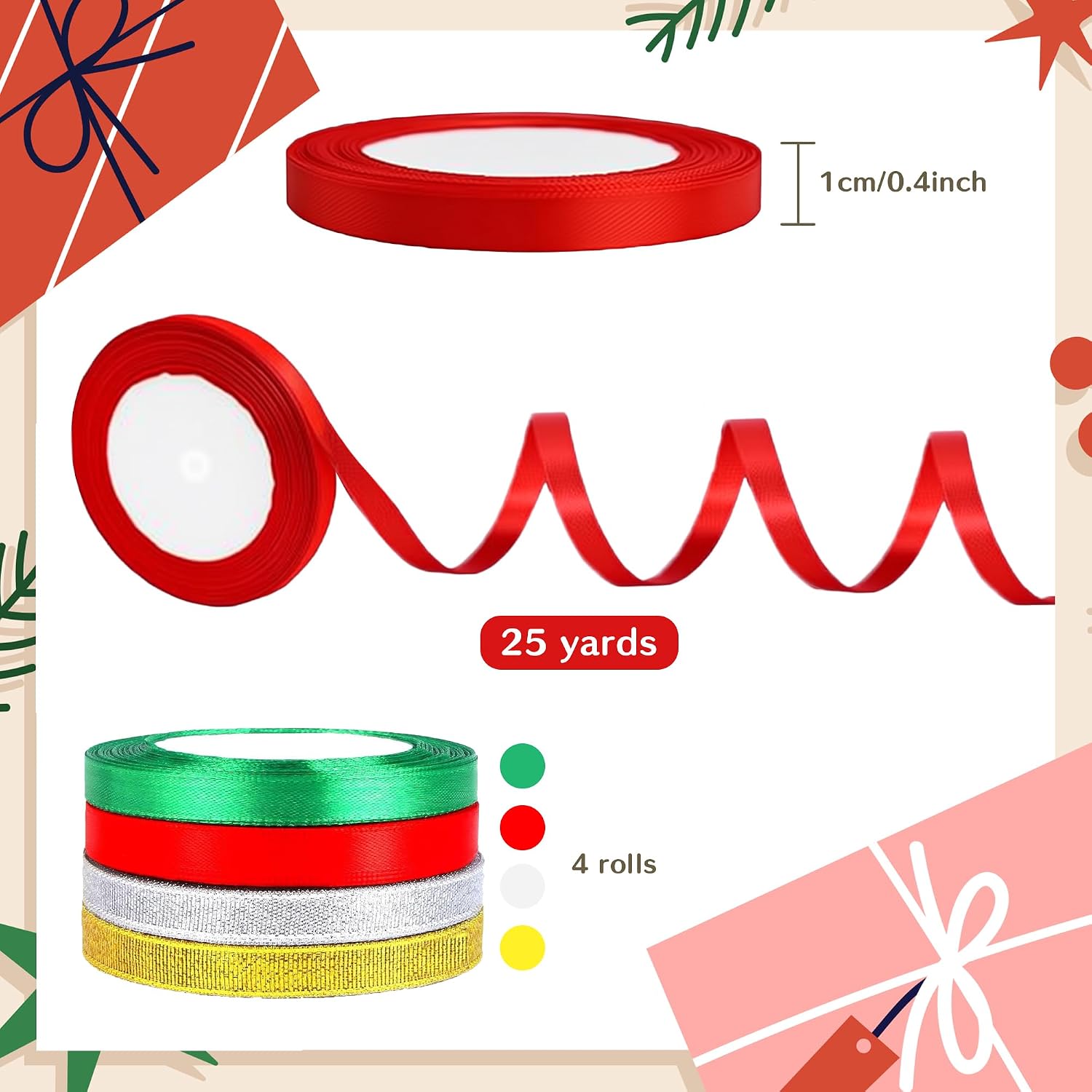 Thumbnail 1 de Christmas Ribbons, 100 Yards