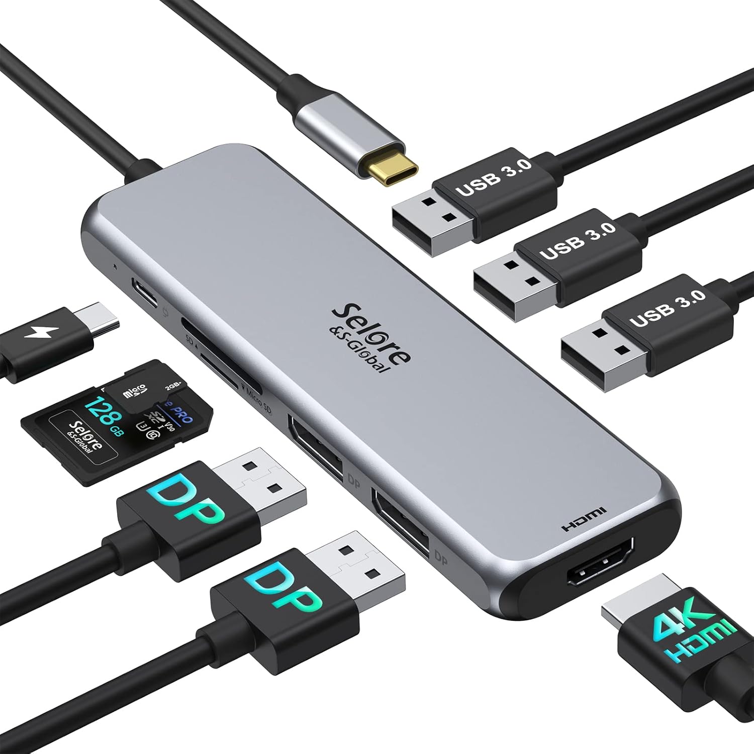 Detalle de Dual Displayport Docking Station 9‑in‑1 100W PD