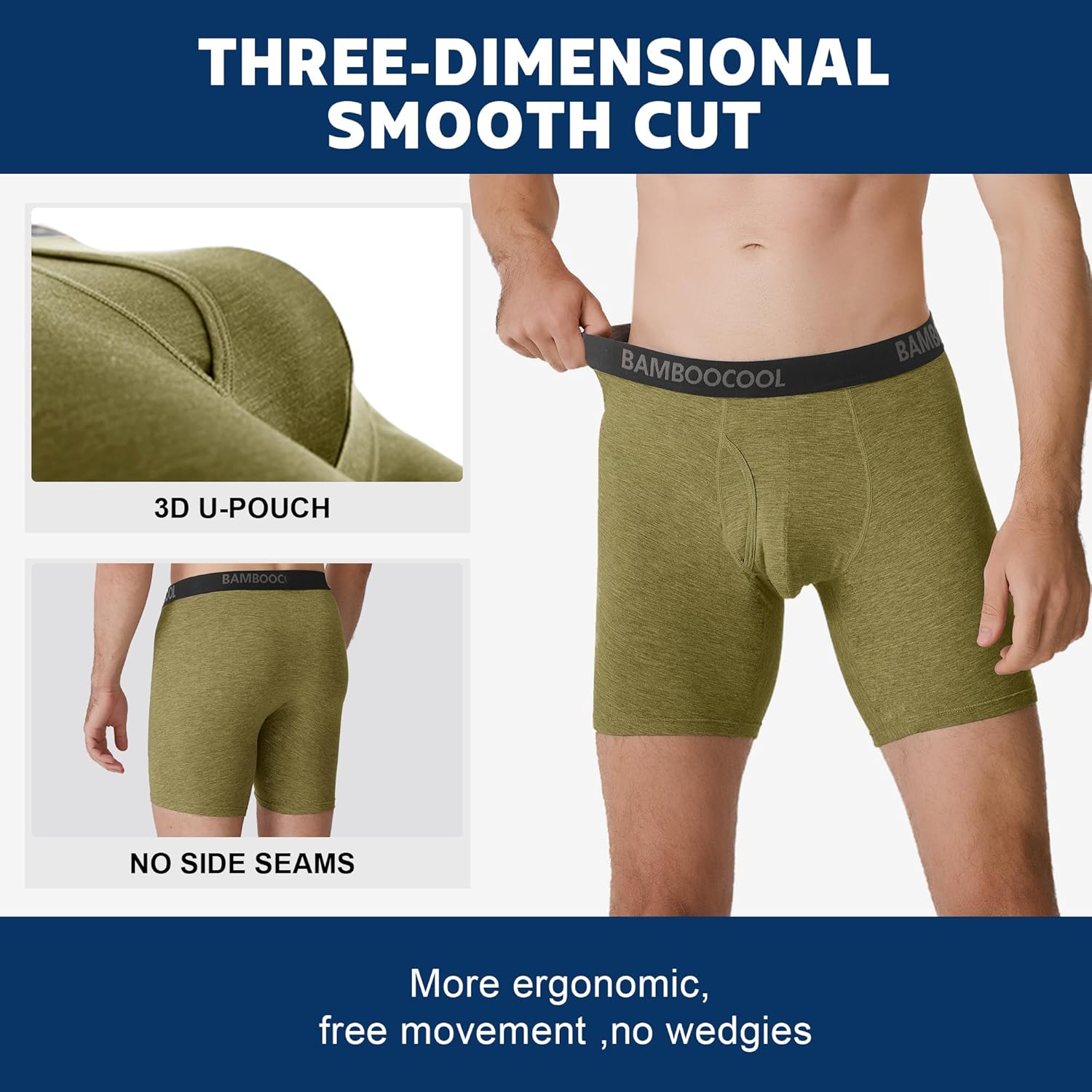 Thumbnail 4 de BAMBOO COOL Men’s Breathable Bamboo Boxer Briefs with Fly (7-Pack)