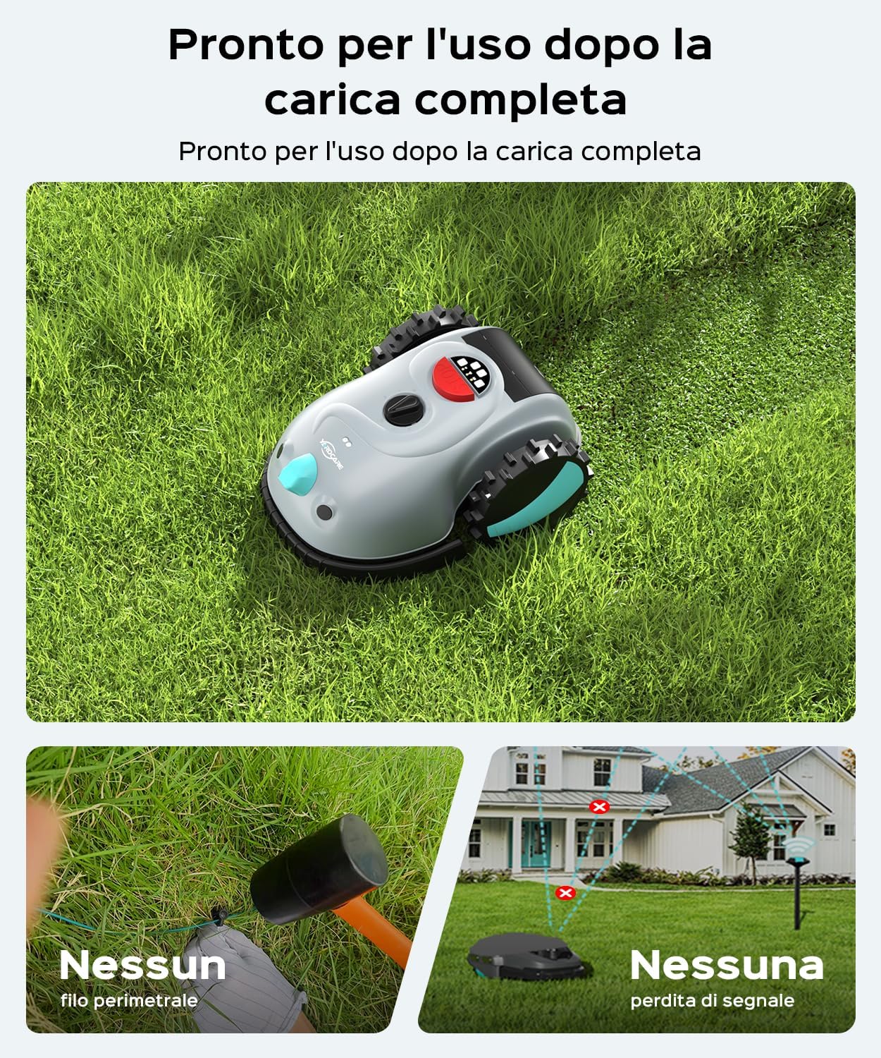 Detalle de YARDCARE (2026 Upgrade) V100 robot tagliaerba a batteria con navigazione visiva e strisciamagnetica