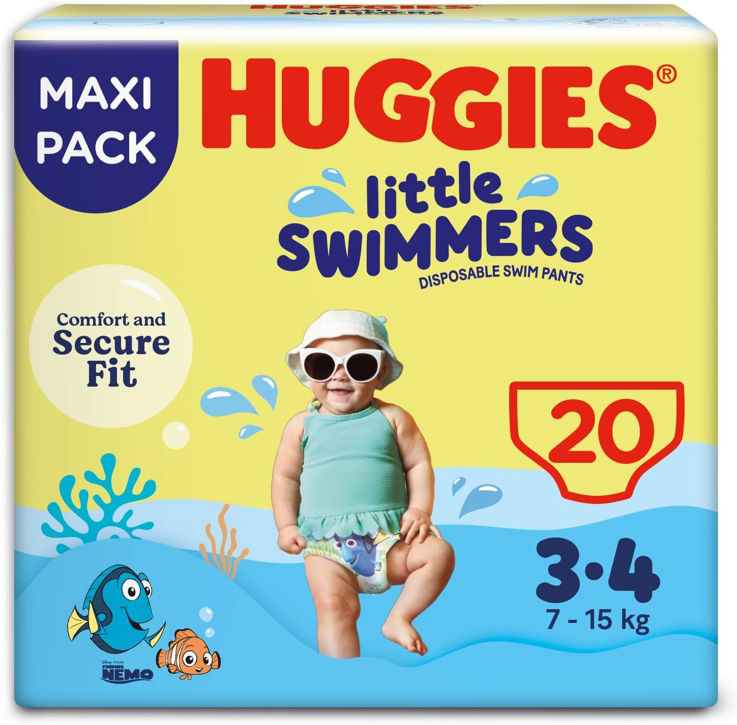 Detalle de Huggies Little Swimmers Pannolini Taglia 3-4 (7-15 kg) con Design Disney – 20 Pz
