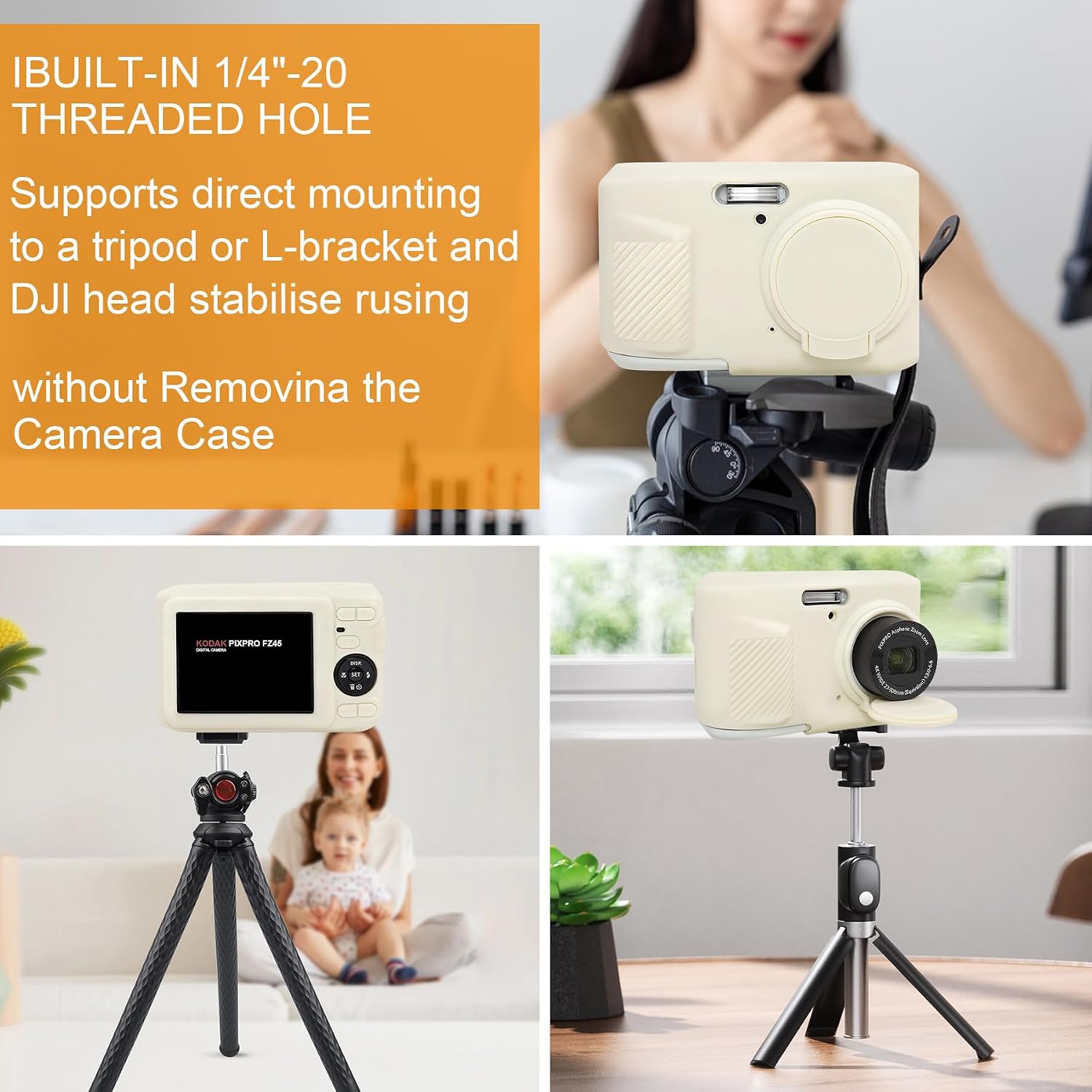 Thumbnail 6 de Elonbo Soft Silicone Case for Kodak PIXPRO FZ45 – White