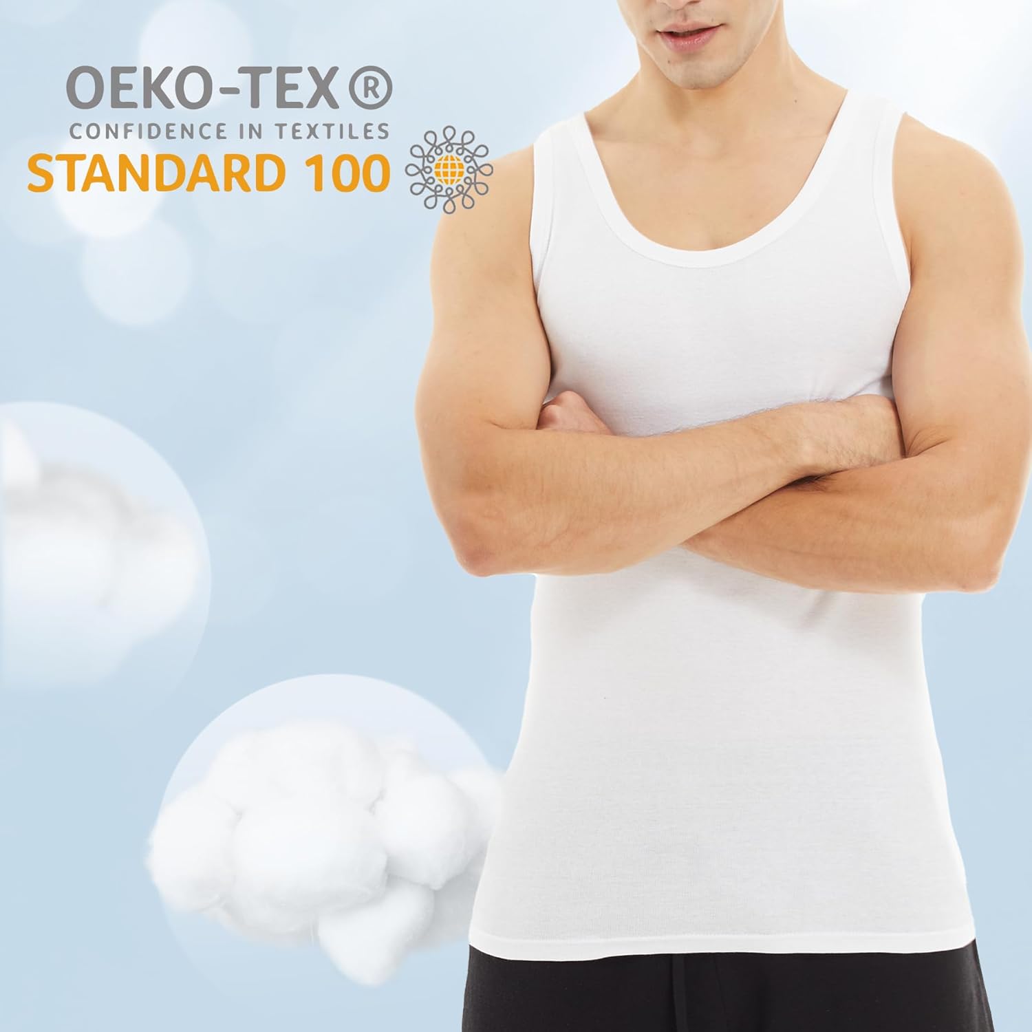 Thumbnail 2 de Falechay Canottiera da Uomo – Pacco da 5, 100% Cotone Elasticizzato, Workout e Sportivo