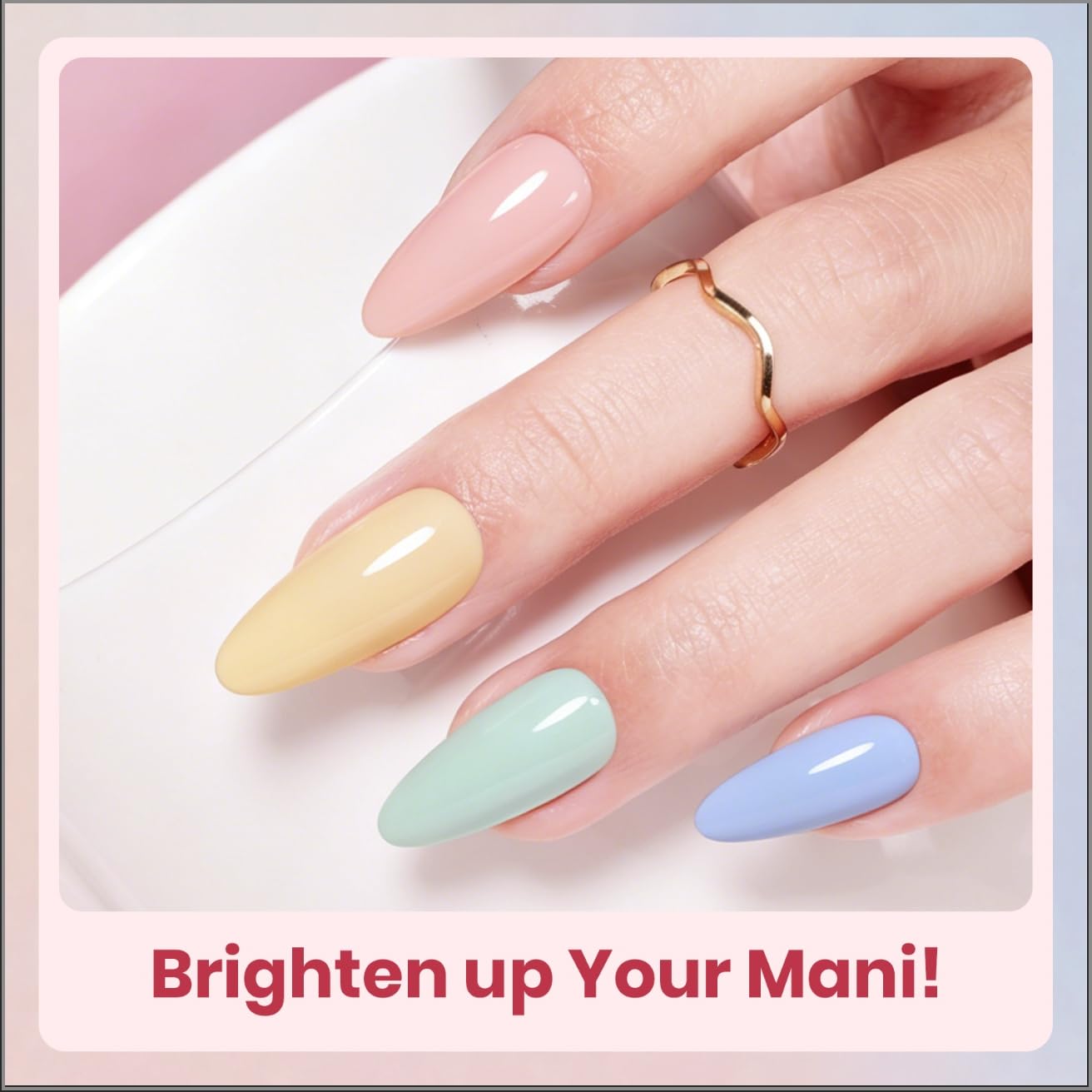 Detalle de beetles Pastel Gel Polish Set (Soft Echo Collection) — 6 UV Gel Shades for Spring, Easter & Macaron Nails