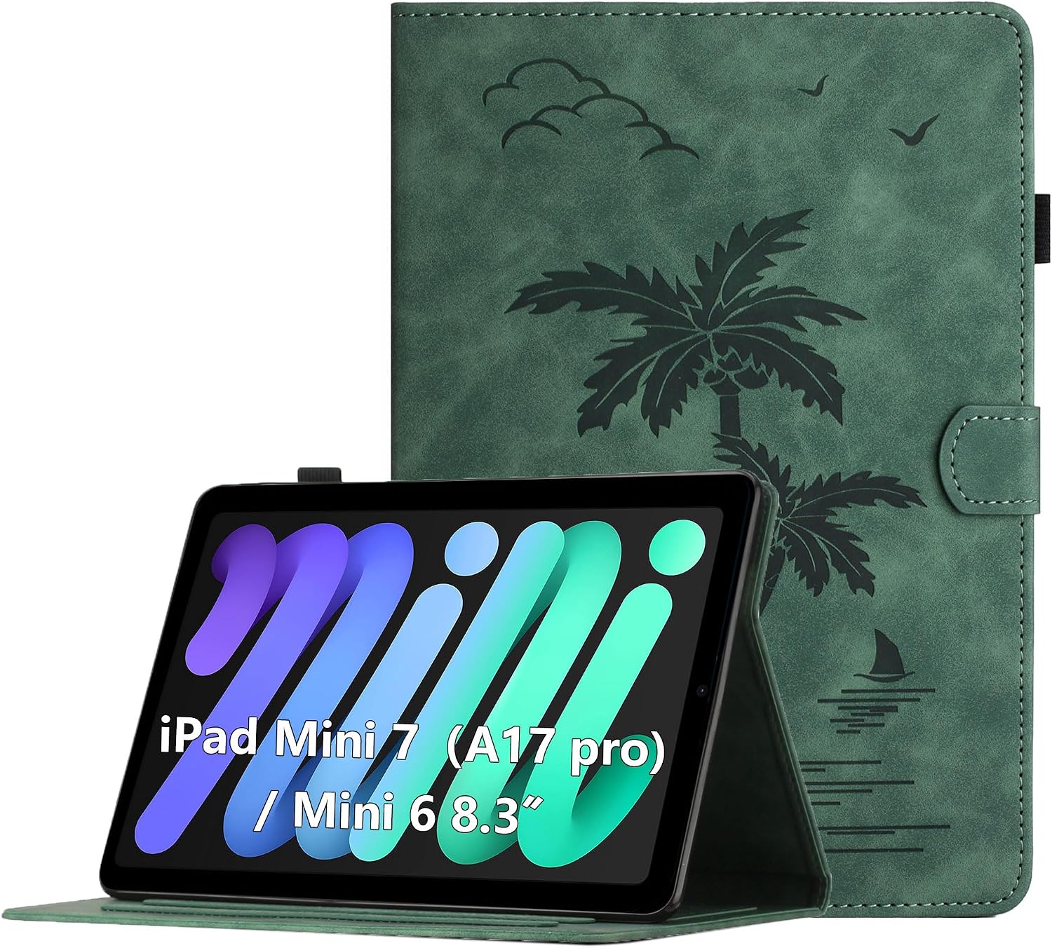 Detalle de Case for iPad Mini A17 Pro 2024 / iPad Mini 7 2024 / iPad Mini 6 2021 – Premium PU Leather Protective Case with Stand