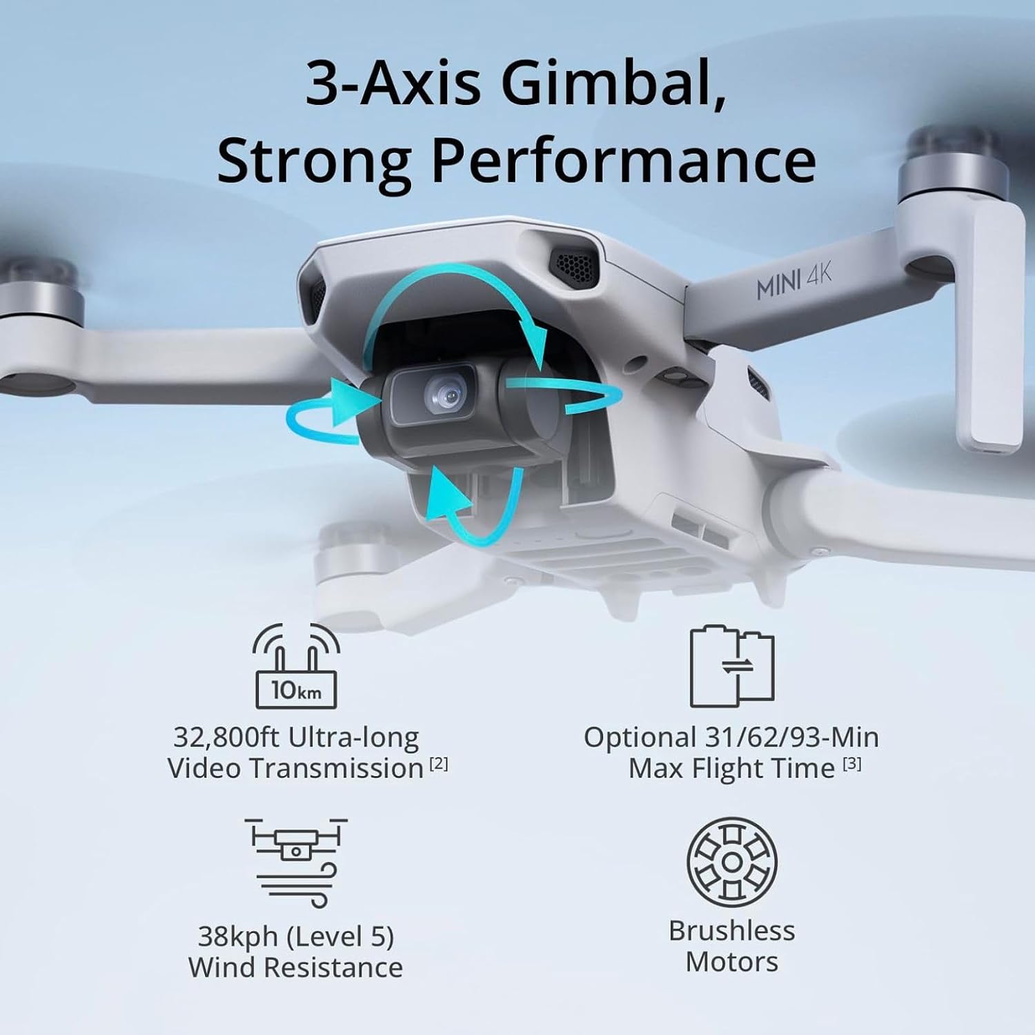 Detalle de DJI Mini 4K Fly More Combo: Compact 4K Drone with Extended Battery Life