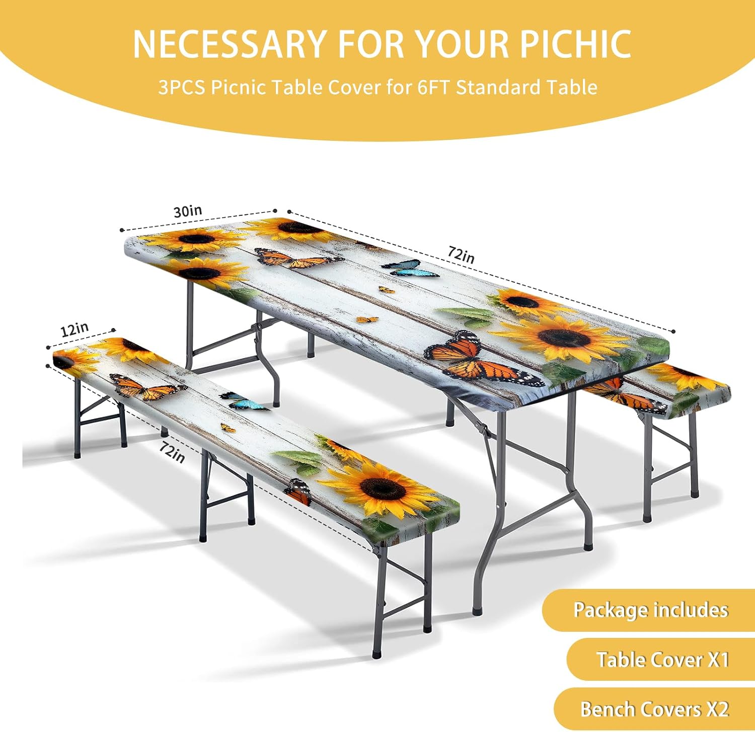 Detalle 2 de YEYE JUICE Picnic Table Cover, 72-Inch