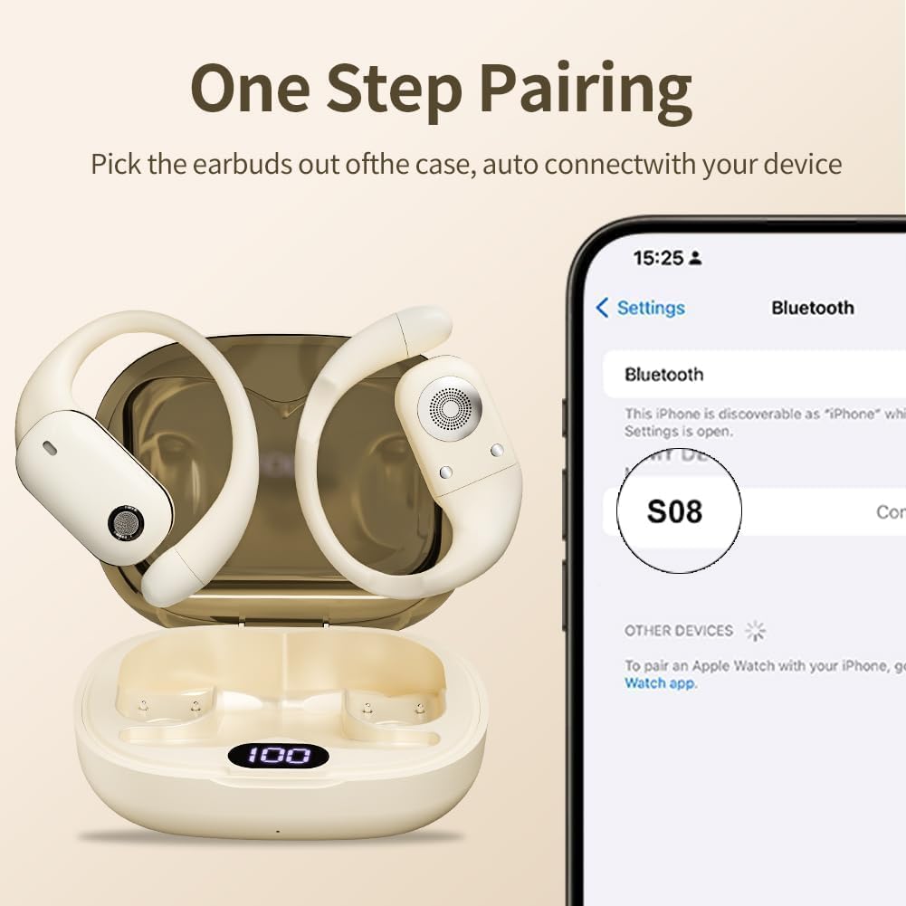 Detalle de Cuffie Bluetooth Open-Ear: audio Hi‑Fi, IPX6 e 40 ore di riproduzione per corsa e allenamento
