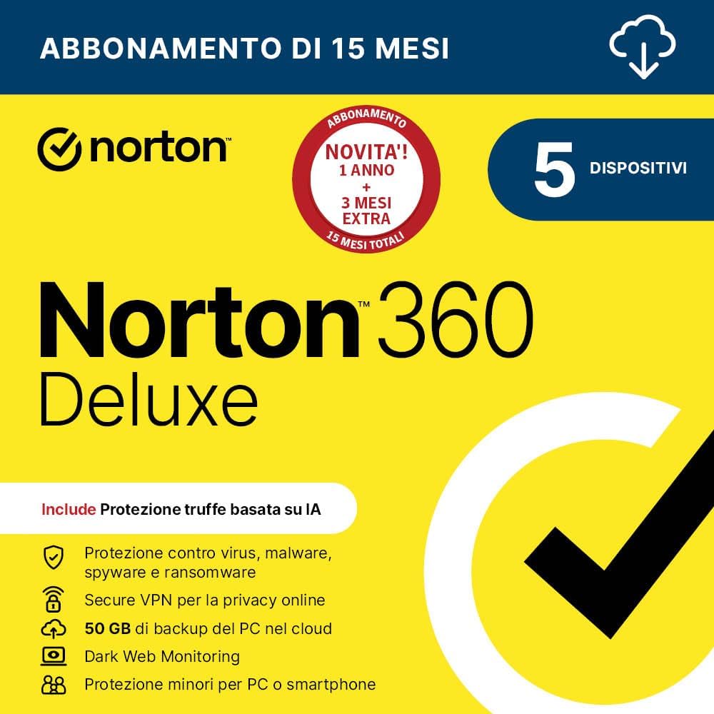 Detalle de Norton 360 Deluxe 2026 | Antivirus 5 dispositivi | Digital Download