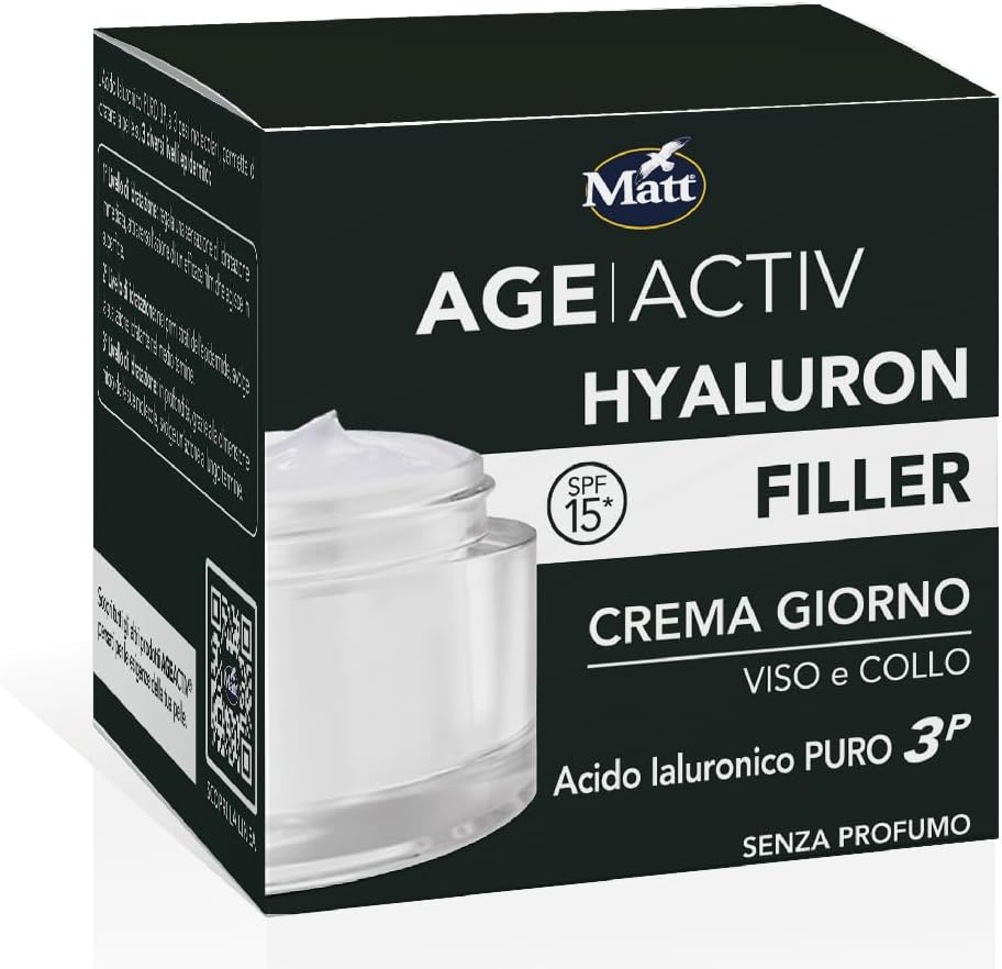 Detalle de Matt AGEACTIV Hyaluron Filler Crema Viso e Collo con Acido Ialuronico e SPF 15, 50 ml