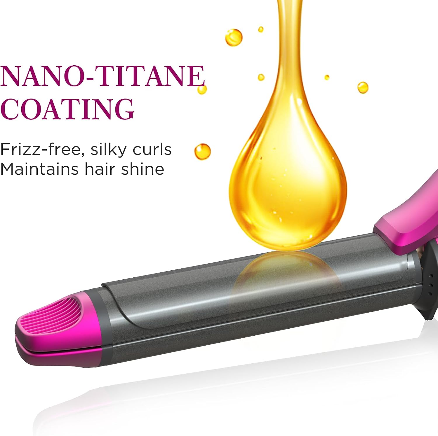 Detalle de Piastra per Capelli e Arricciacapelli 2 in 1 con rivestimento nano-titanio e display LCD