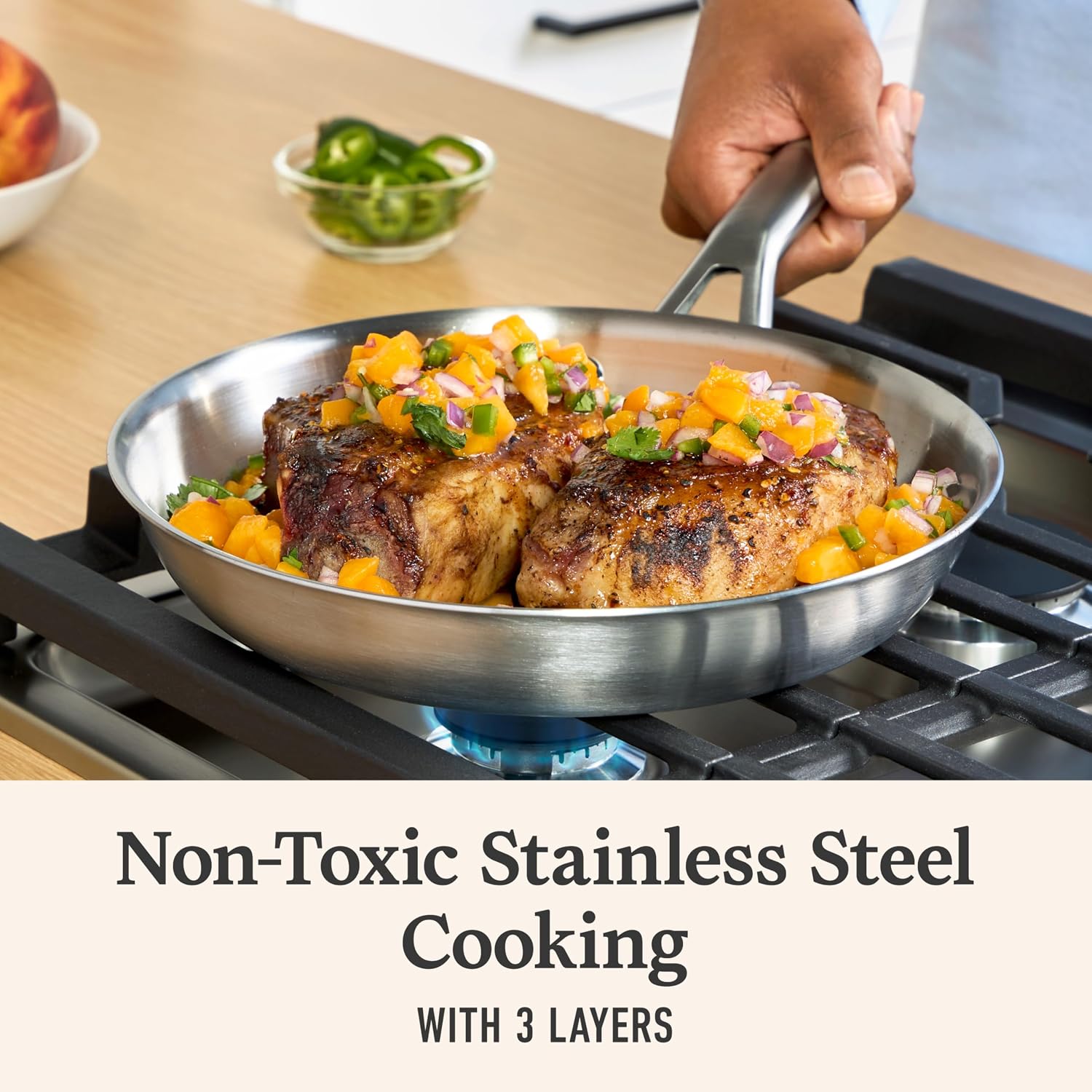 Detalle de Calphalon Stainless Steel Cookware Set, 3-Piece