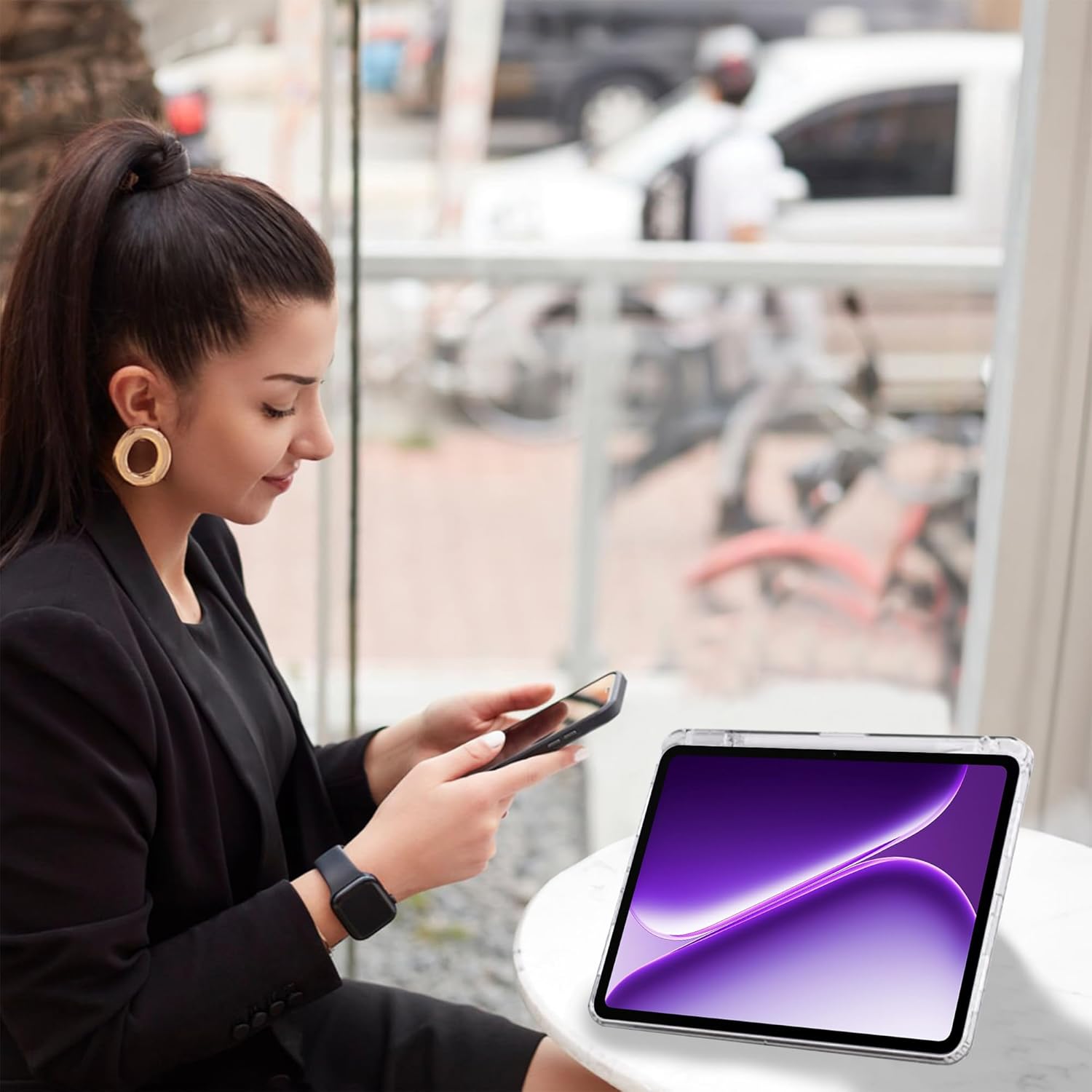 Thumbnail 4 de Hülle für OnePlus Pad Go 2 / OPPO Pad 5 von FDHYFGDY – Klapp-Case mit Sleep/Wake, Stiftschlitz und Schutz aus Mikrofaser & PU