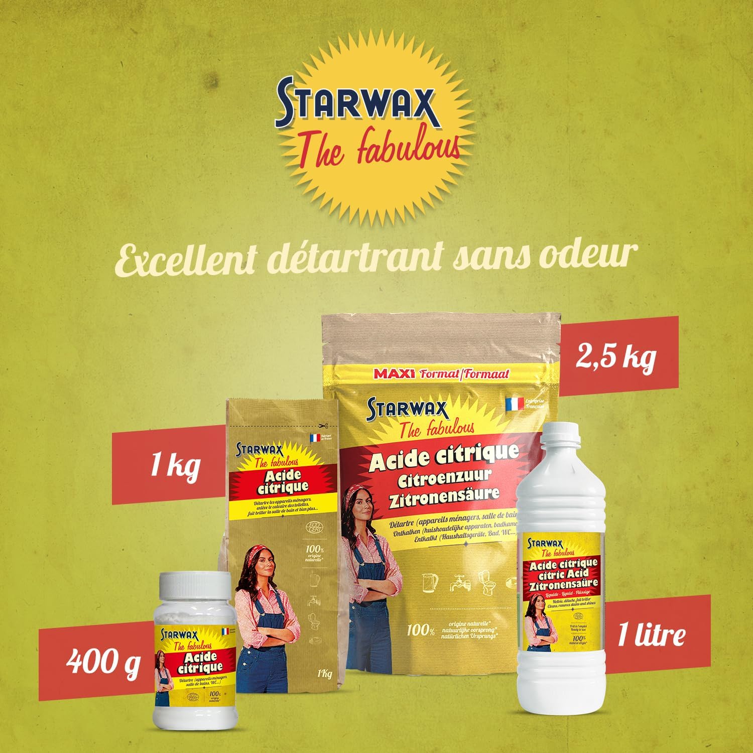 Thumbnail 4 de STARWAX THE FABULOUS - Acide Citrique 1 kg | Détartre les appareils ménagers et surfaces, origine naturelle