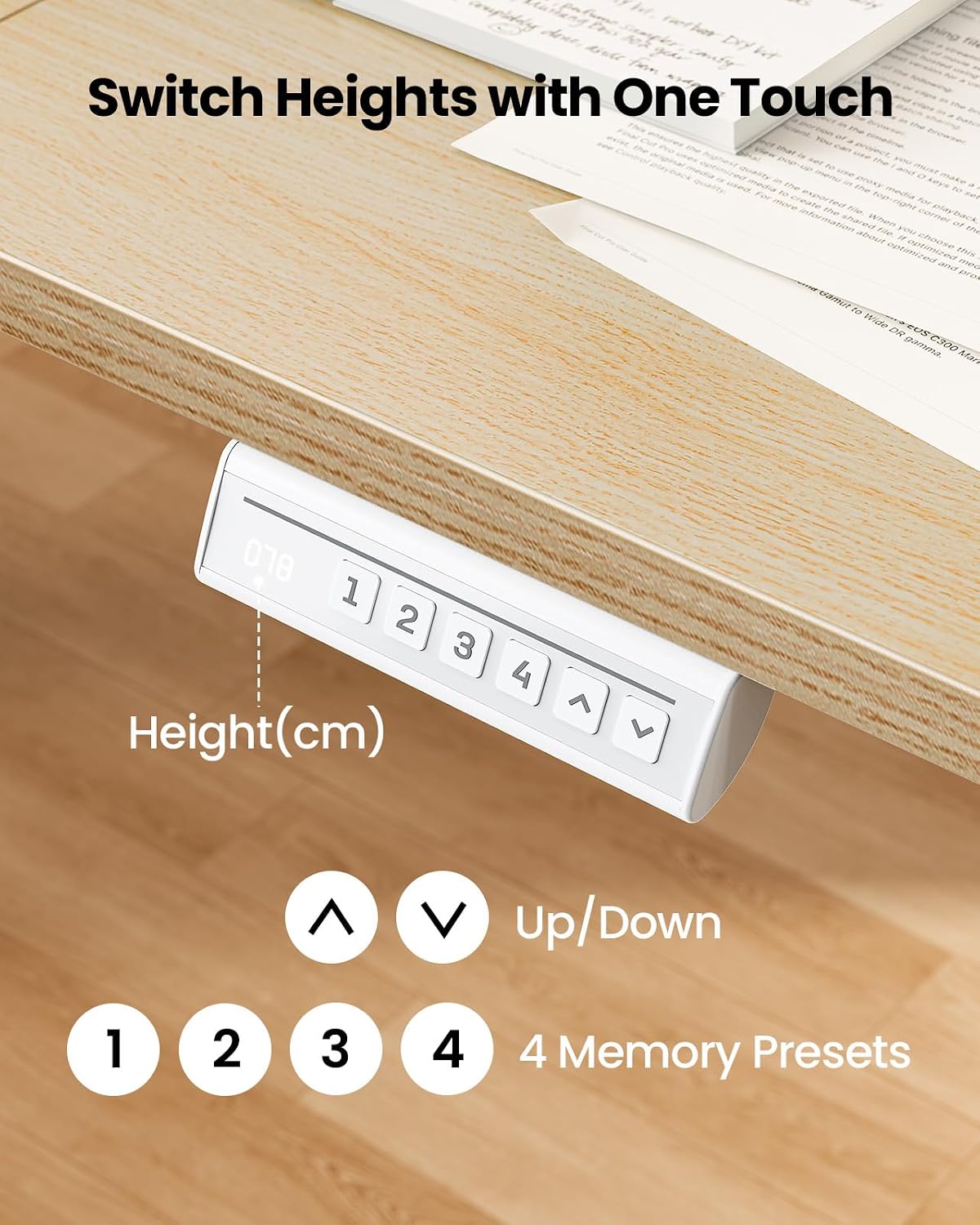 Detalle 1 de ErGear Electric Standing Desk Height Adjustable 120 x 60cm, Sit Stand Desk with 4 Memory Smart Pannel, Home Office Desk with Splice Board
ErGear Electric Standing Desk Height Adjustable 12…