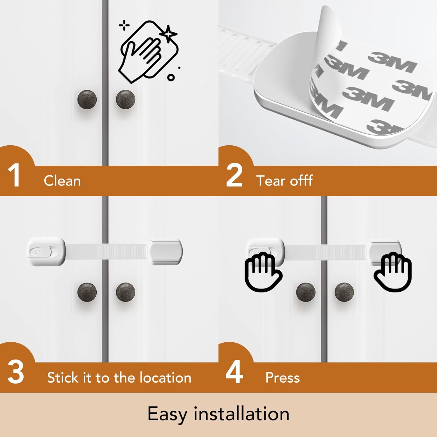 Thumbnail 3 de Moonybaby 6 Pack Child Safety Cupboard Locks