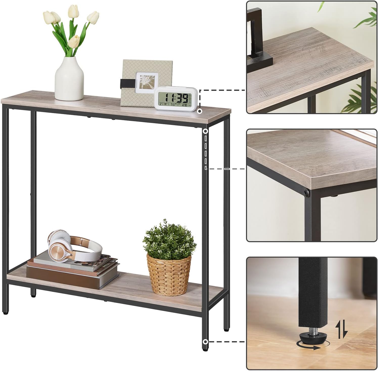 Thumbnail 6 de HOOBRO Consolle Ingresso 75 x 22 x 75 cm – Tavolo Console Stretto in Bianco