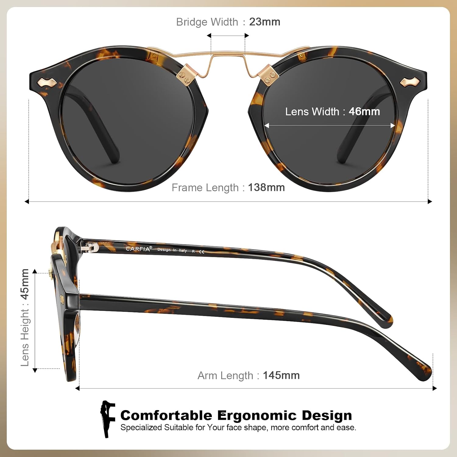 Thumbnail 3 de Carfia Round Polarized Sunglasses CA5395
