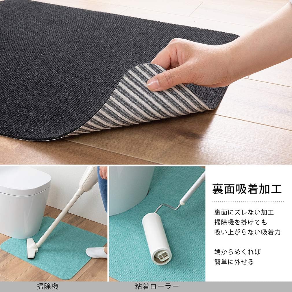 Detalle de サンコー おくだけ吸着 PF-105 トイレマット 55×60cm 撥水・消臭加工