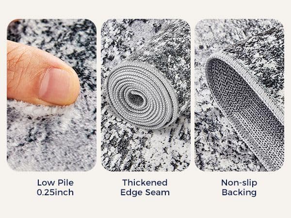 Thumbnail 6 de DMOYEST 10x12 Washable Low Pile Area Rug for Living Room, Bedroom, Dining Room & Office (Grey)