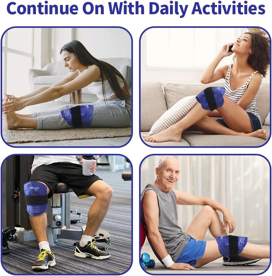 Detalle de NEWGO Knee Ice Pack Wrap: Reusable Gel Cold Pack for Knee Injuries
