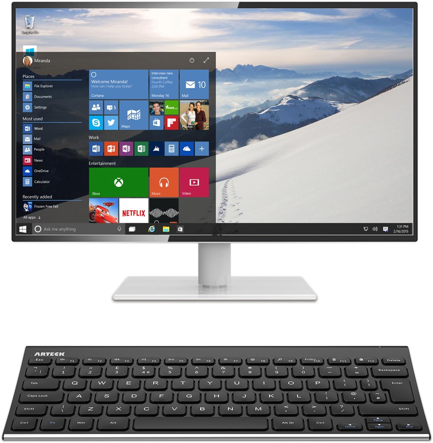 Thumbnail 6 de Arteck 2.4G Wireless Stainless Steel Keyboard 6‑Month Battery ⌨