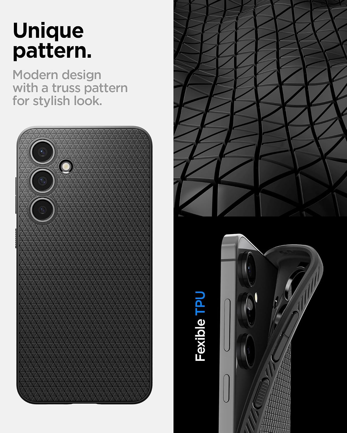 Detalle de Spigen Liquid Air pour Samsung Galaxy S24 FE — coque noire mat
