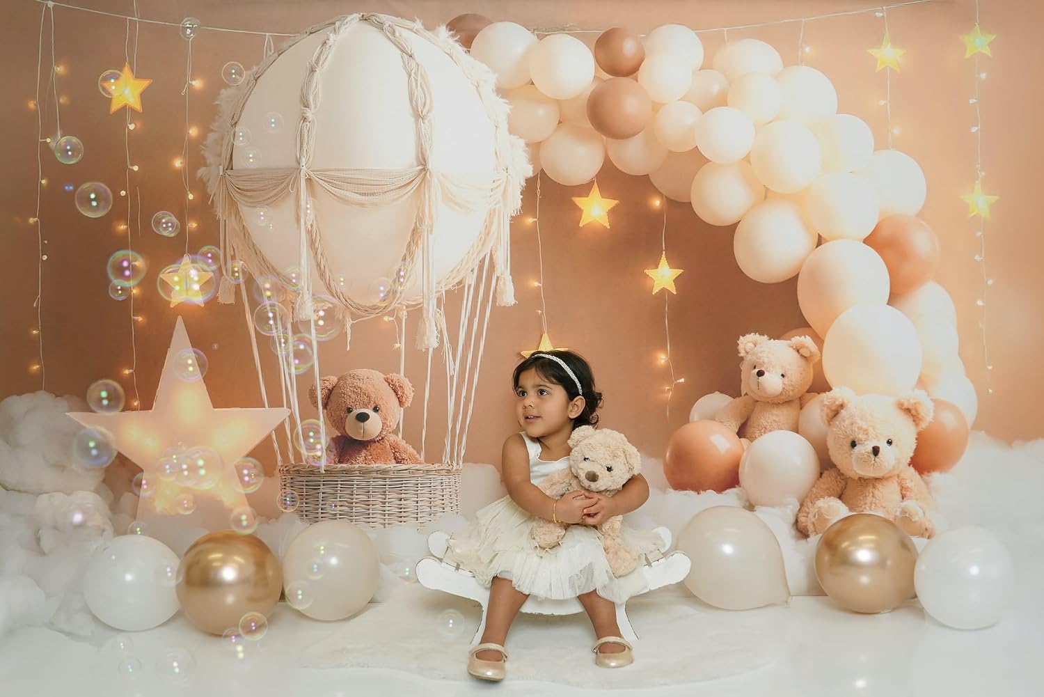Detalle de Kate Hot Air Balloon Backdrop for 1st Birthday Party – 7x5ft/2.2x1.5m