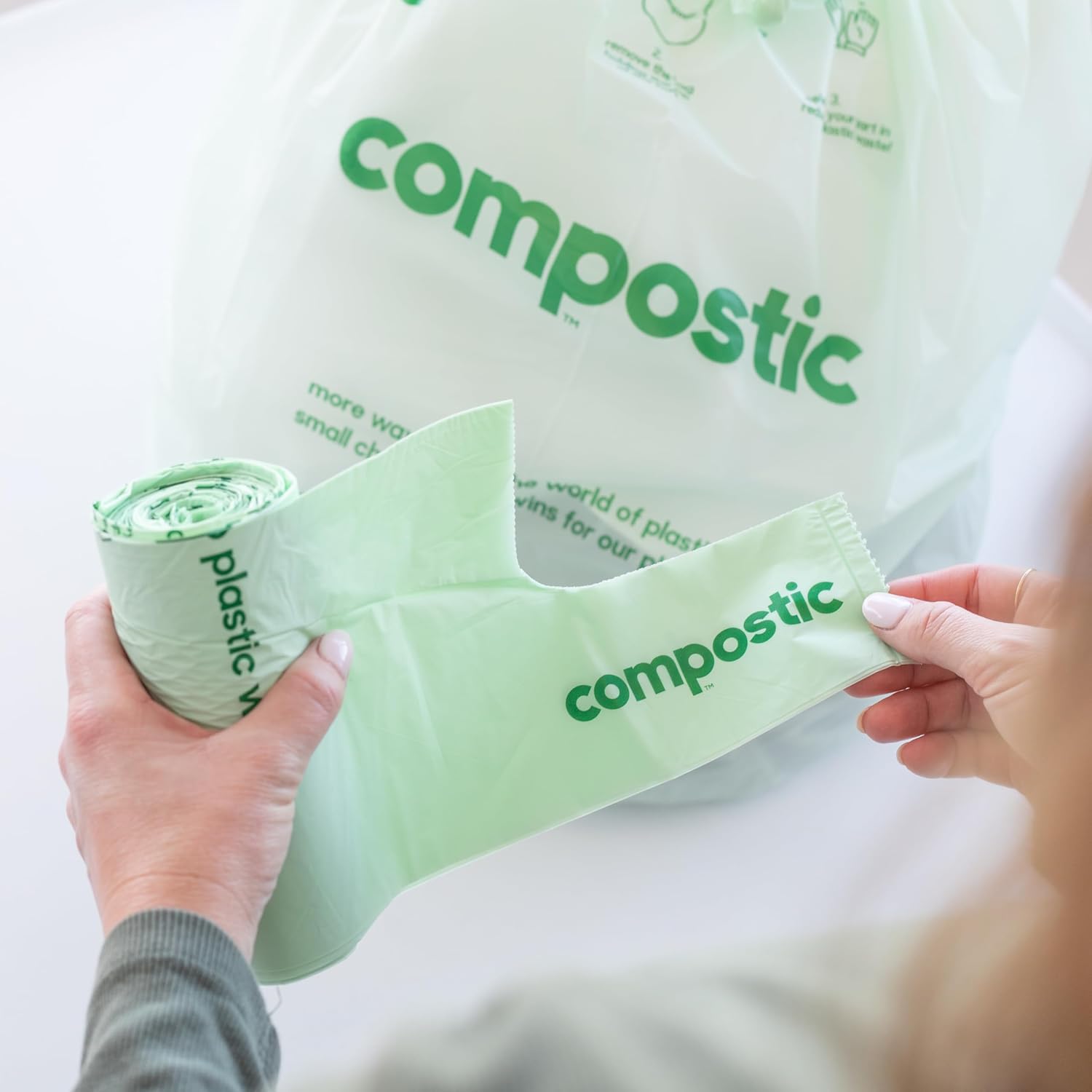 Thumbnail 6 de Compostic Compostable Trash Bags, 13 Gallon Tall Kitchen Starter Pack (50 Count) — Extra Strong, Home Compostable, Plant-Based, Unscented